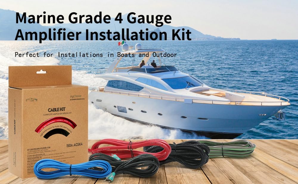 4 GA Verstärker-Kabel-Set, 100% sauerstofffreies Kupfer, OFC, 3000 W, komplettes Verstärker-Drahtinstallationszubehör – stellt Verbindungen her und bringt Strom zu Auto-, Heim- und