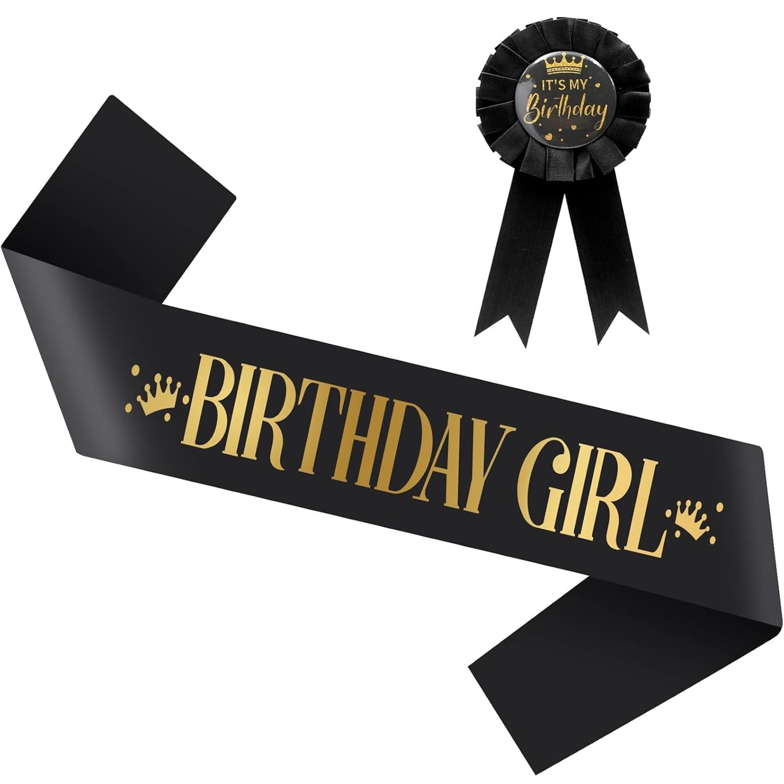 XINCHENG Birthday Girl Sash and Badge, Happy Birthday Sash Women, Satin Birthday Sash for Birthday Girl Woman Party Decorations, One Size
