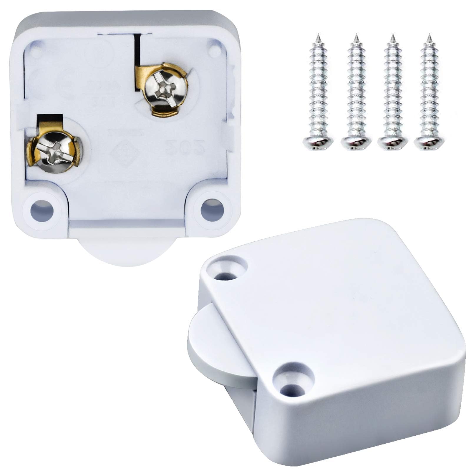 NALACAL Cabinet Door Switch, Cabinet Light Switch, Automatic Switch for Cupboards, Suitable for All Cabinets and Door Types, Various Lighting Devices, Electrical Devices and Transformers(4 Piece)