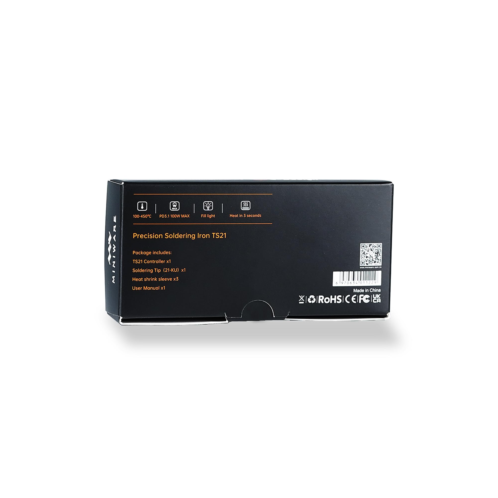 MINIWARE TS21 Fer à Souder Poste à Souder KU Tips Intelligent Portable Numérique 100W 3 Seconds Fondant Promoteur Lumière de Remplissage Préréglage Température 100-450℃