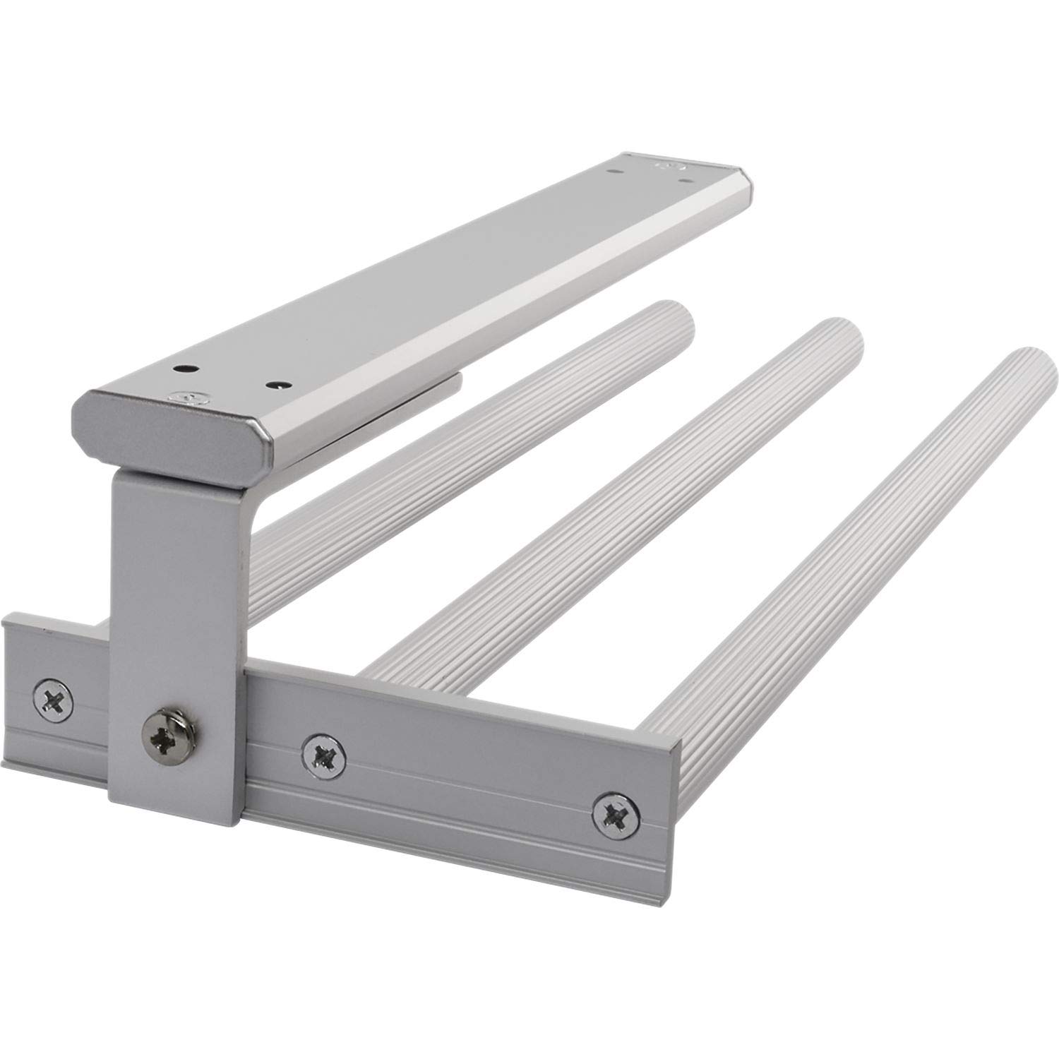 OBF Grimme Pluto 03 0357 47 Silver Matt Anodised Tea Towel Holder (Towel Rail) Extendible 3-Arms for the Kitchen ET 325 mm Aluminium - Image 3