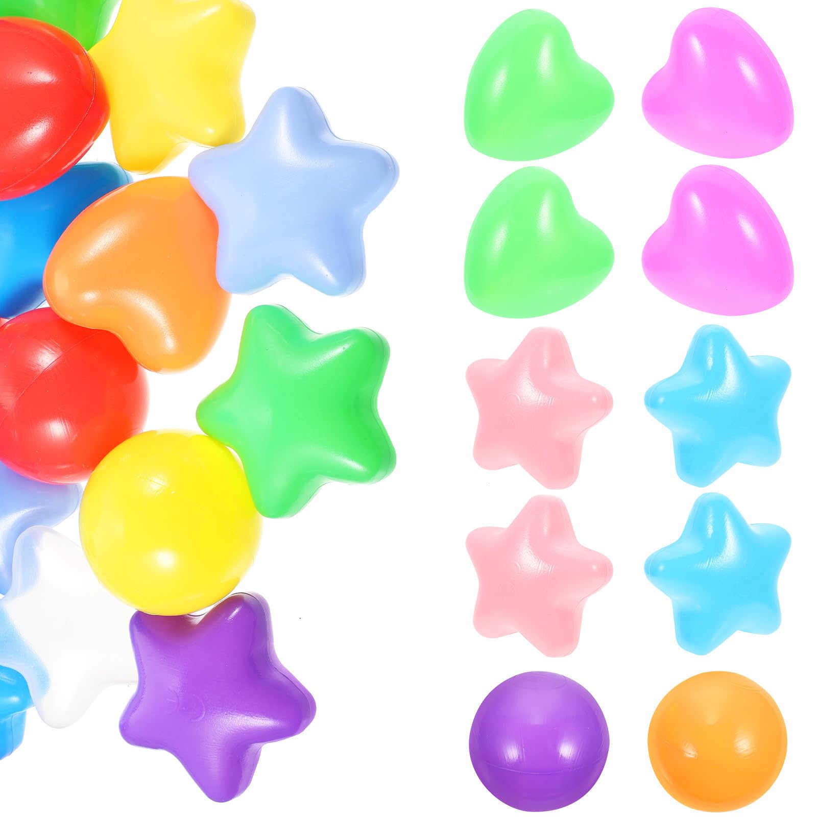 Abaodam Bolas de Océano Forma de Estrella, Corazón y Redondas 150 Piezas
