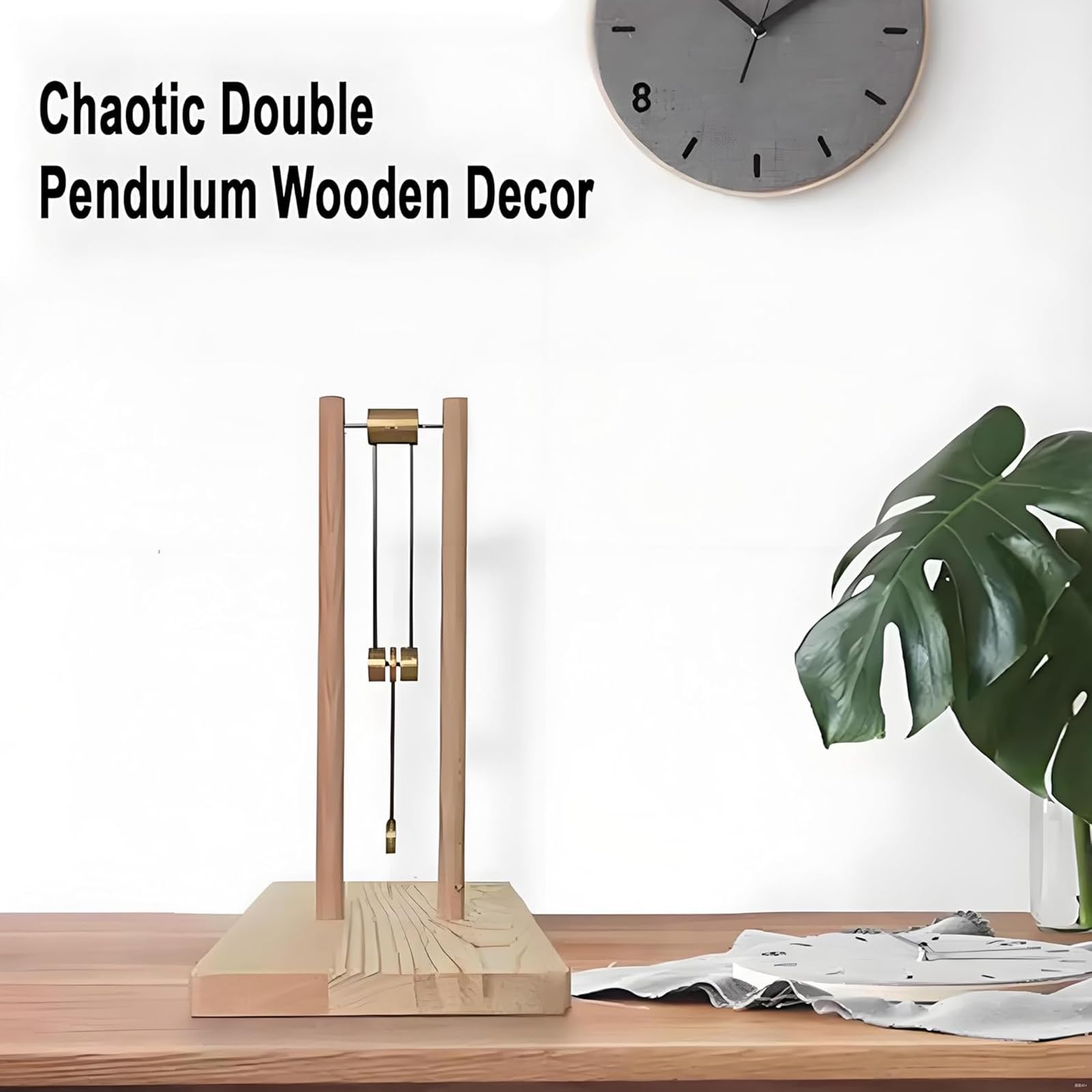 Decoración De Péndulo Doble Caótico De Madera, Adorno De Demostración Física para Armar Usted Mismo, Escultura De Energía Cinética, Juguete De Escritorio con Gold