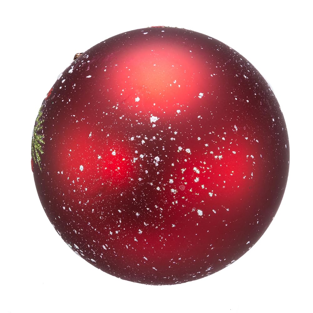 Kurt Adler Set of 6 Pinecone Glass Ball Ornaments, Red, 80mm - Image 4