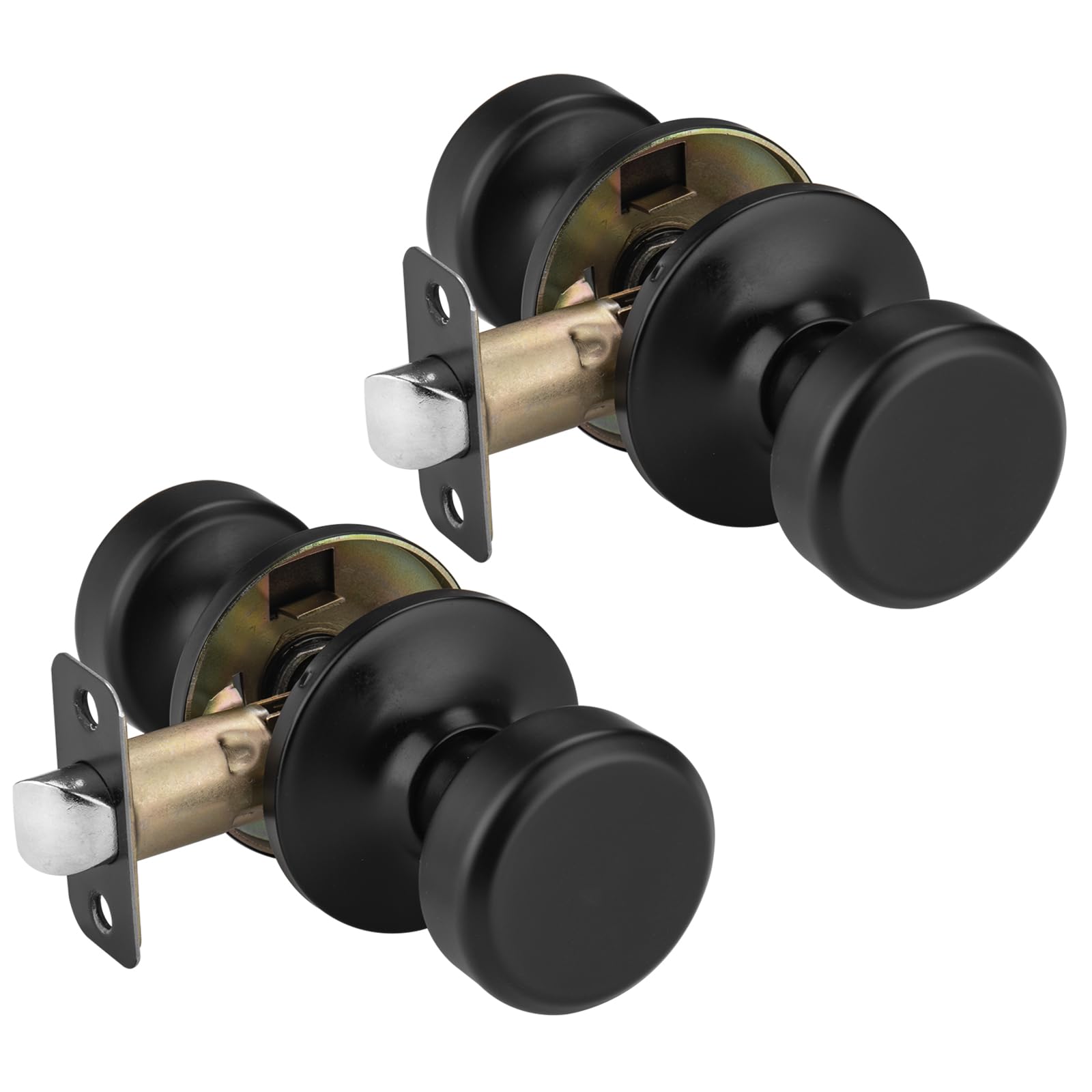 Black Door Knobs - 6 Pack Privacy Knobs -28