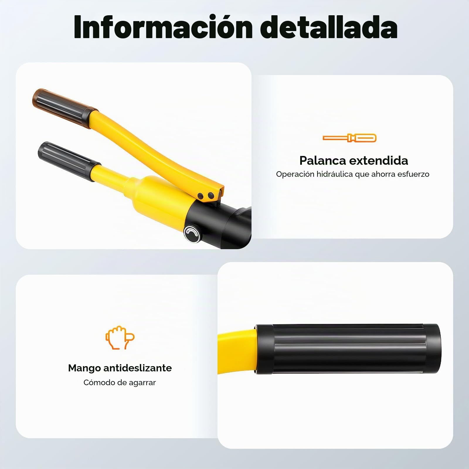 Cortacero Hidráulico Manual, 22 mm, Cizalla para Varillas de Acero, con Maletín, para Construcción y Metalurgia