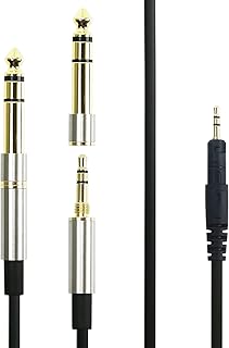 Replacement Audio Upgrade Cable with Lock Connector and 6.35mm Adapter for Audio Technica ATH-M50x, ATH-M40x, ATH-M70x, ATH-M60X Headphone 3meters/9.9ft