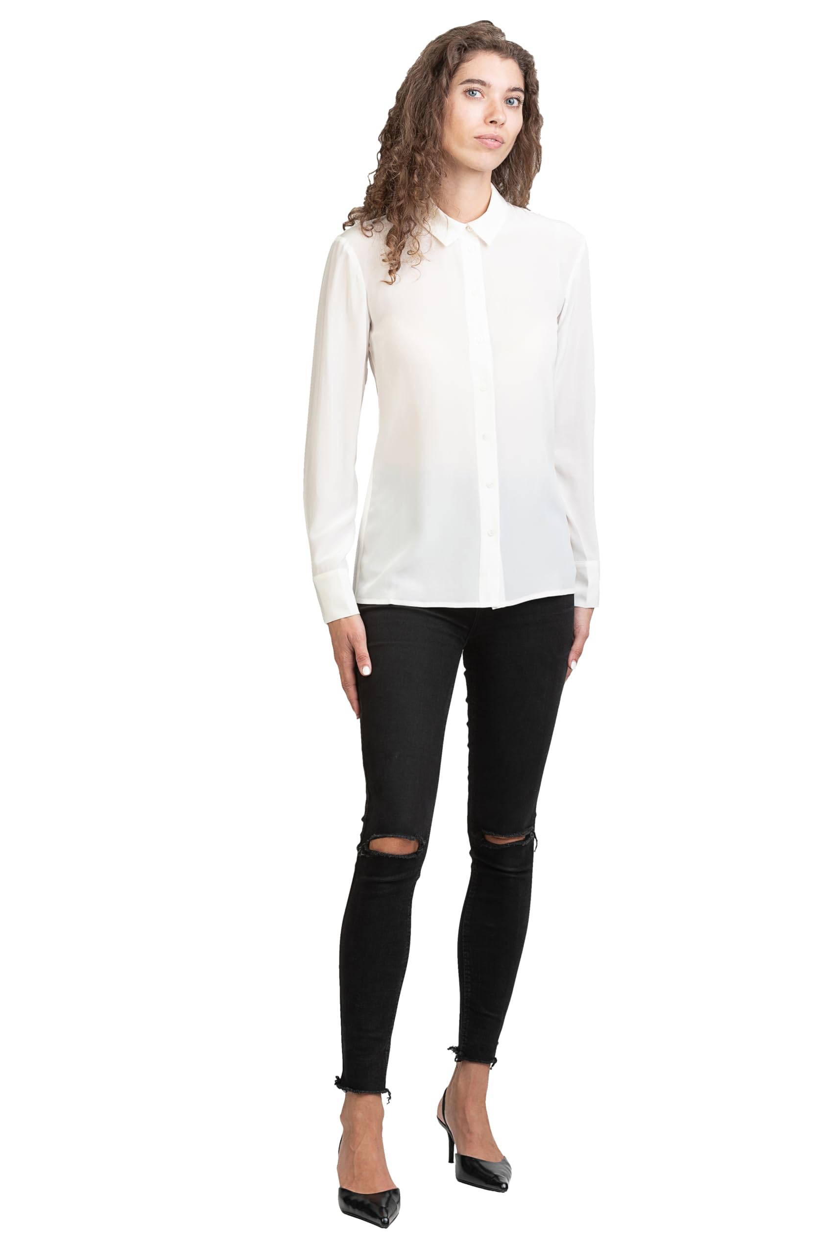 Posh Gear Damen Seidenbluse Collettoseta Bluse aus 100% Seide