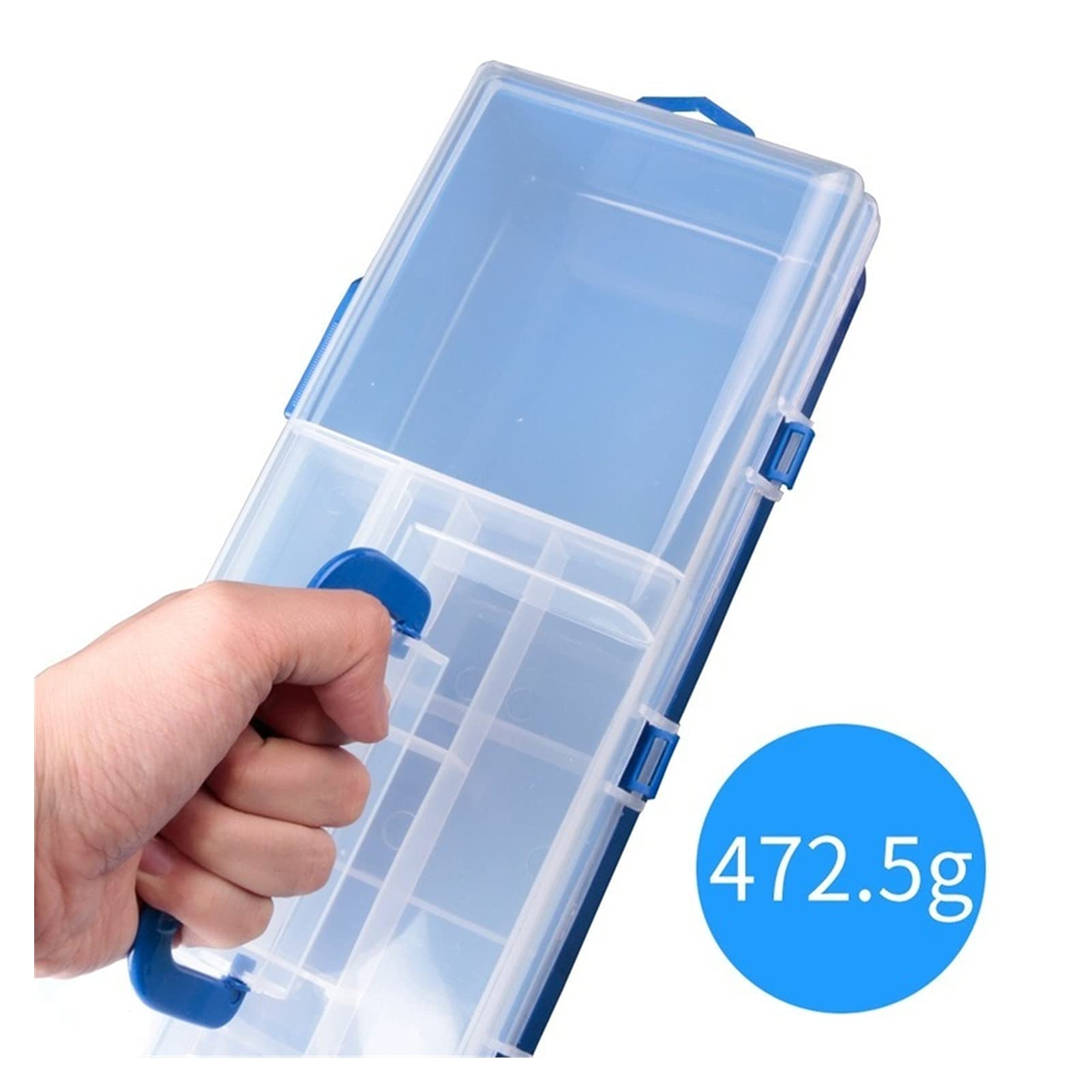 Aufbewahrungsbox für Karpfenangelhaken Doppelaufbewahrungsbox Köderkasten Angelausrüstung Tragbare Aufbewahrungsbox Angelgerät Zubehör Aufbewahrungskoffer Köderbehälter (Color : Blue)