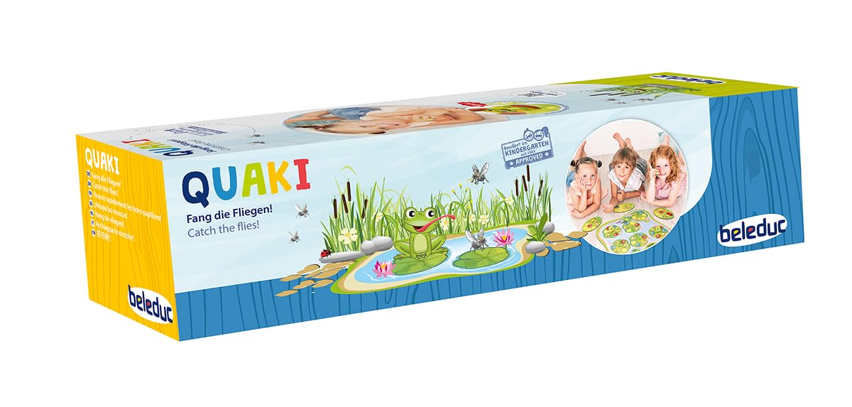 Beleduc Quaki - Tapis de Jeu de Grenouilles Magnétiques - Développement de la Mémoire et Apprendre Les Couleurs pour Enfants 3 Ans - Cadeau Fille Garçon - Jeu Éveil, Motricité