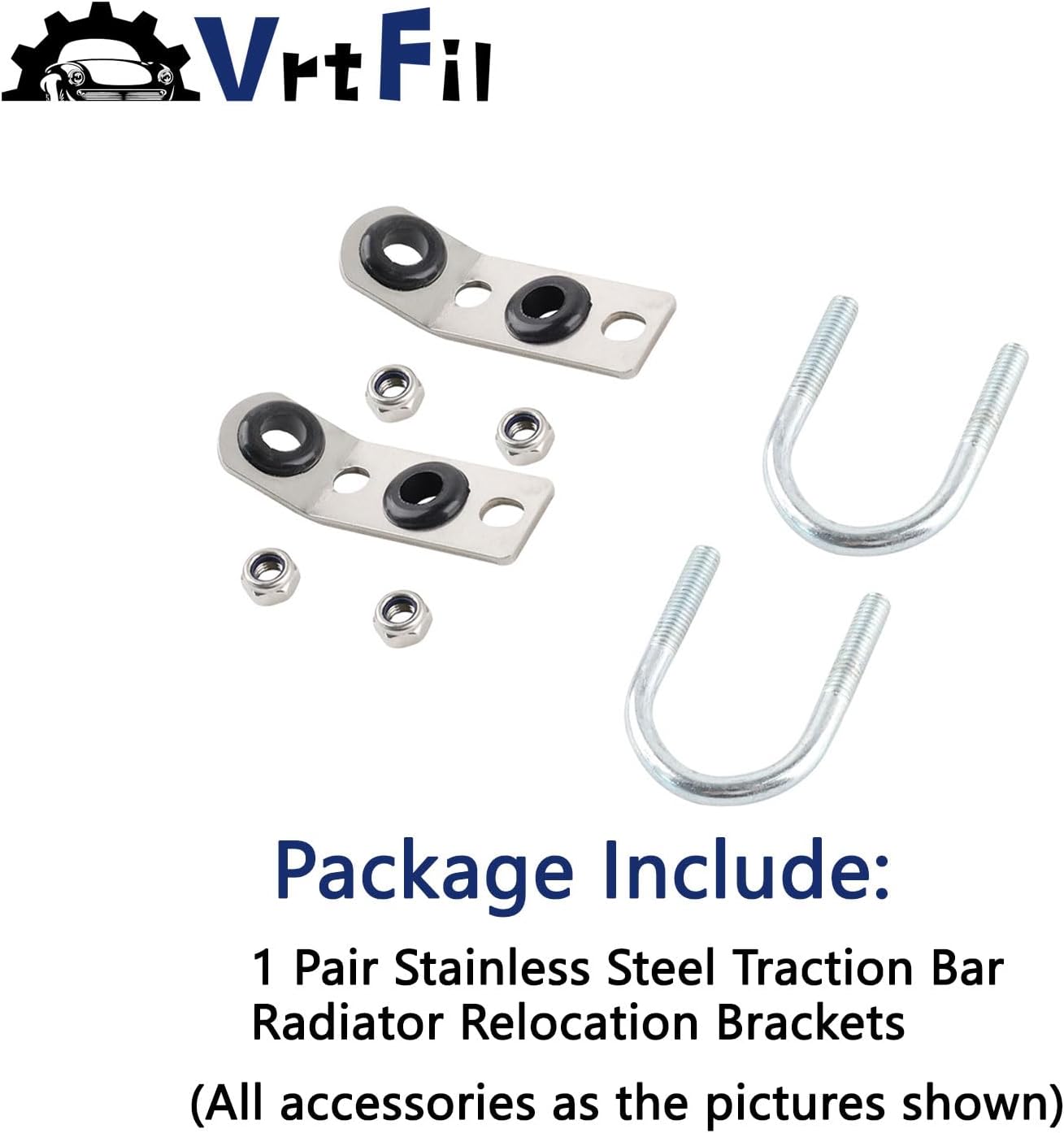 1 Pair Stainless Steel Traction Bar Radiator Relocation Brackets Compatible with Honda Civic EG/EK/EF, Integra DC2, CRX Si