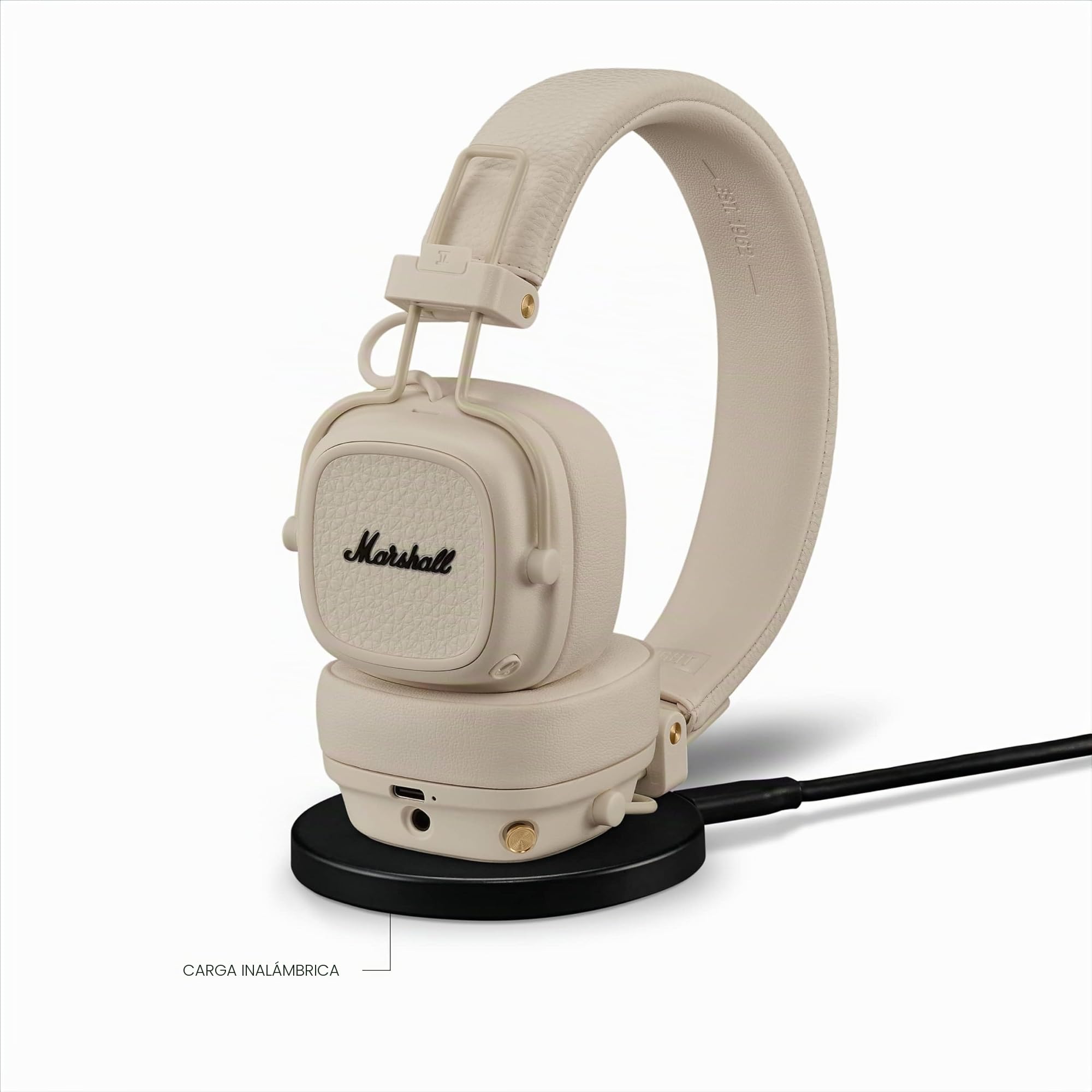 Marshall Major V Auriculares Inalámbricos Bluetooth, 100 Horas de Reproducción - Crema