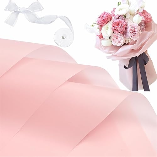 Miniatura 95 de 20 hojas de papel de regalo de flores blancas, papel de regalo de flores blancas, impermeable, con borde blanco, suministros de floristería