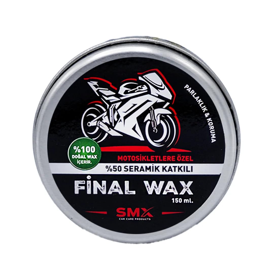 SMX Motosikletlere Özel%50 Katkılı Final Wax 150 ML,Hediye Takoz Cila Süngeri