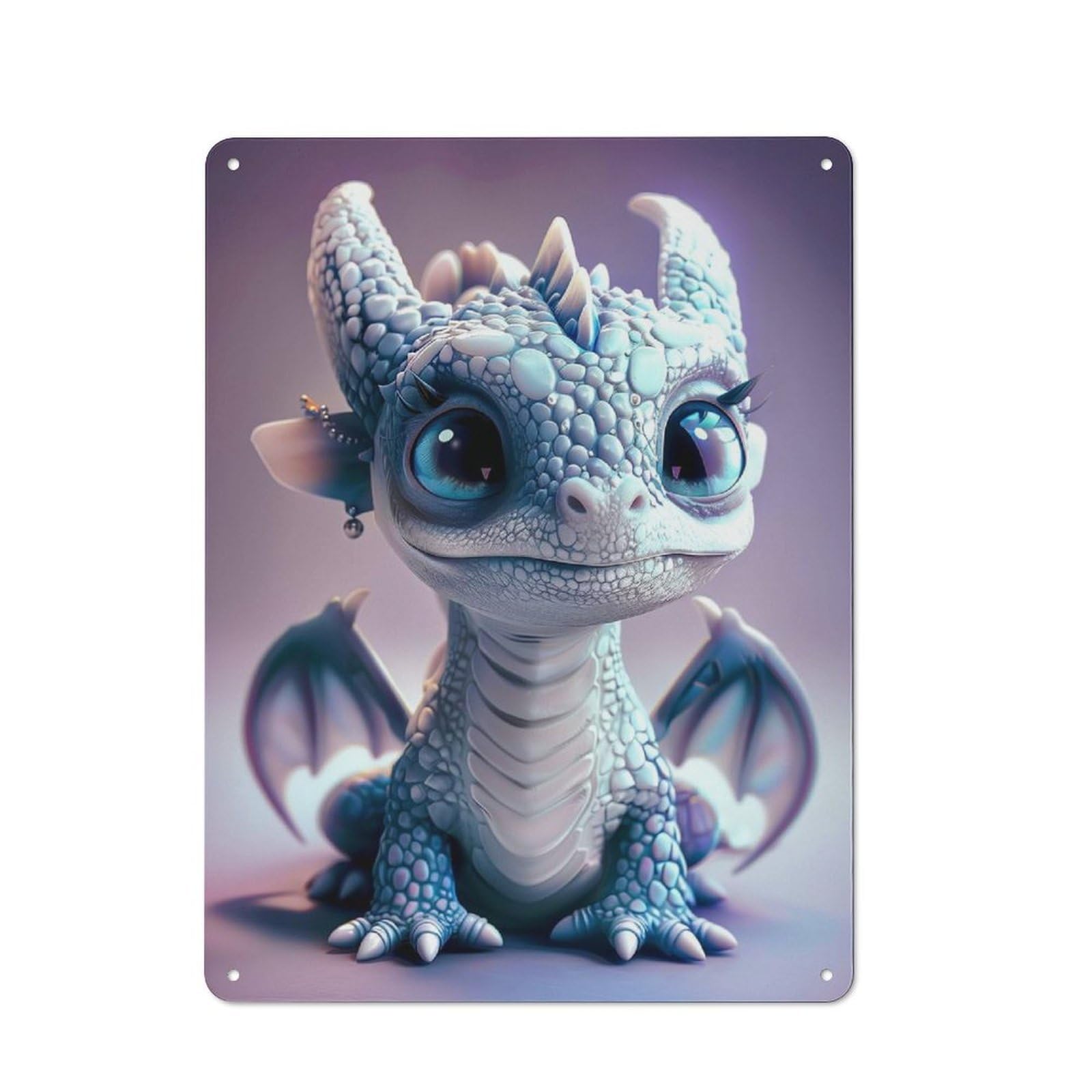 Junmoney Women's Baby Cute Dragon Girl For Hobby Room Or Studio, Retro Metal Sign 40X30cm, A Decorative Gift For A Newly Furnished Hobby Room And Studio