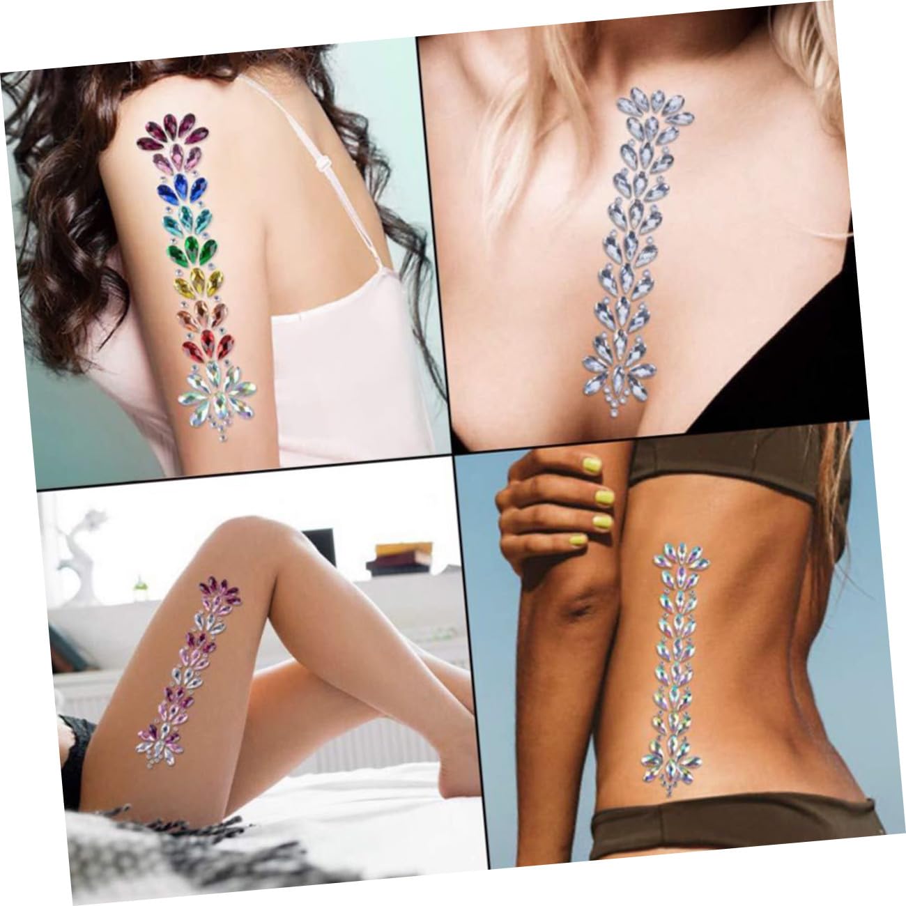 FRCOLOR 10piezas Pegatinas Para Maquillaje y Fiesta Adornos Faciales De Acrílico Para Mujeres Para y