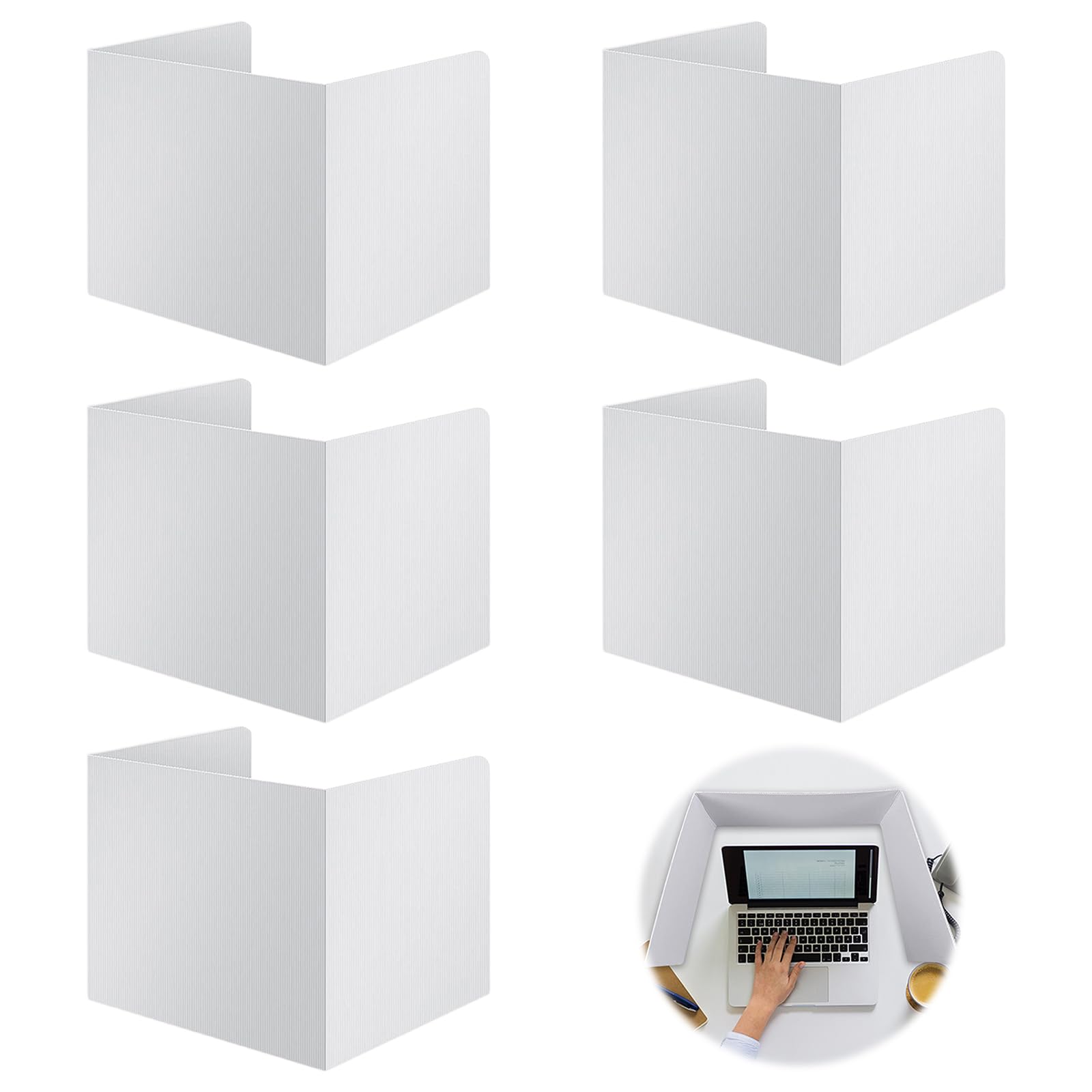 Panneau Séparation Bureau Pliable 5 Pièces - Séparateur Confidentialité École Et Bureau En Carton Robuste