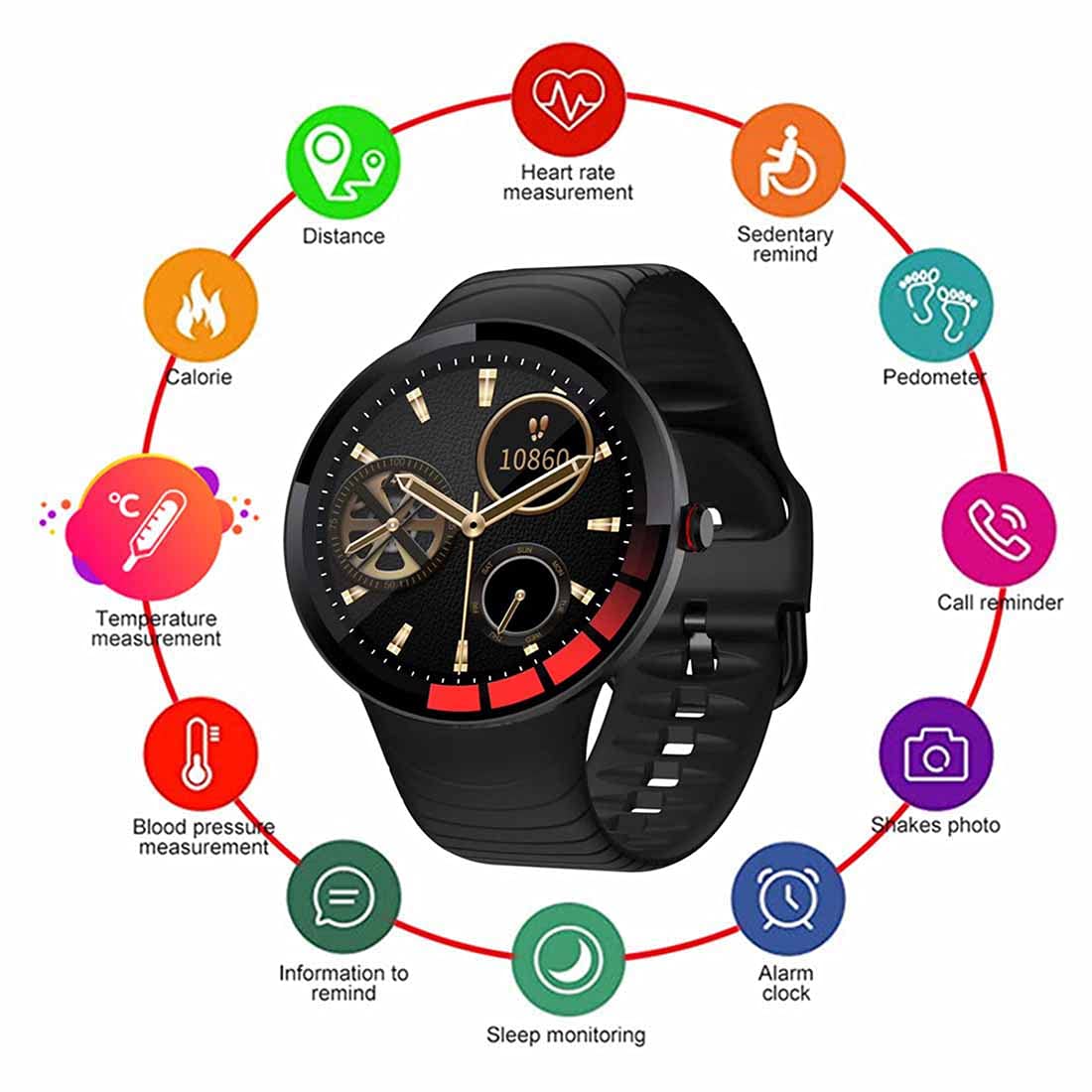 Smart Watch Fitness Activity Tracker pełny ekran dotykowy zegarki do spania IP67, wodoodporny smartwatch Bluetooth, krokomierze, dla systemu Android ios, unisex