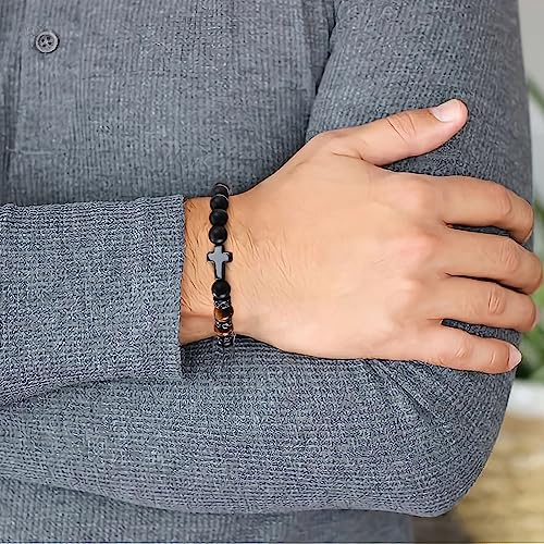 Mens Bracelet with Love Card Inspirational Jewelry Gifts for Man Christian Religious Baptism Valentines Day Graduation Retirement Christmas Beaded Bracelets Gifts3