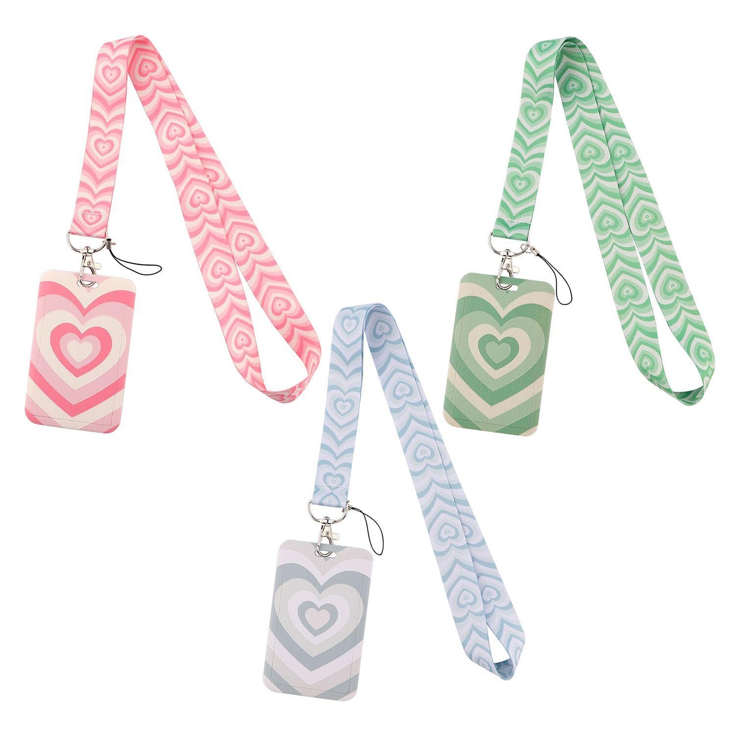 Rnfksu Pink 3 Sets Of Heart-Shaped Mobile Phone Lanyard, Cute Mobile Phone Chain, Anti-Lost Mobile Phone Rope, Portable Mobile Phone Accessories.