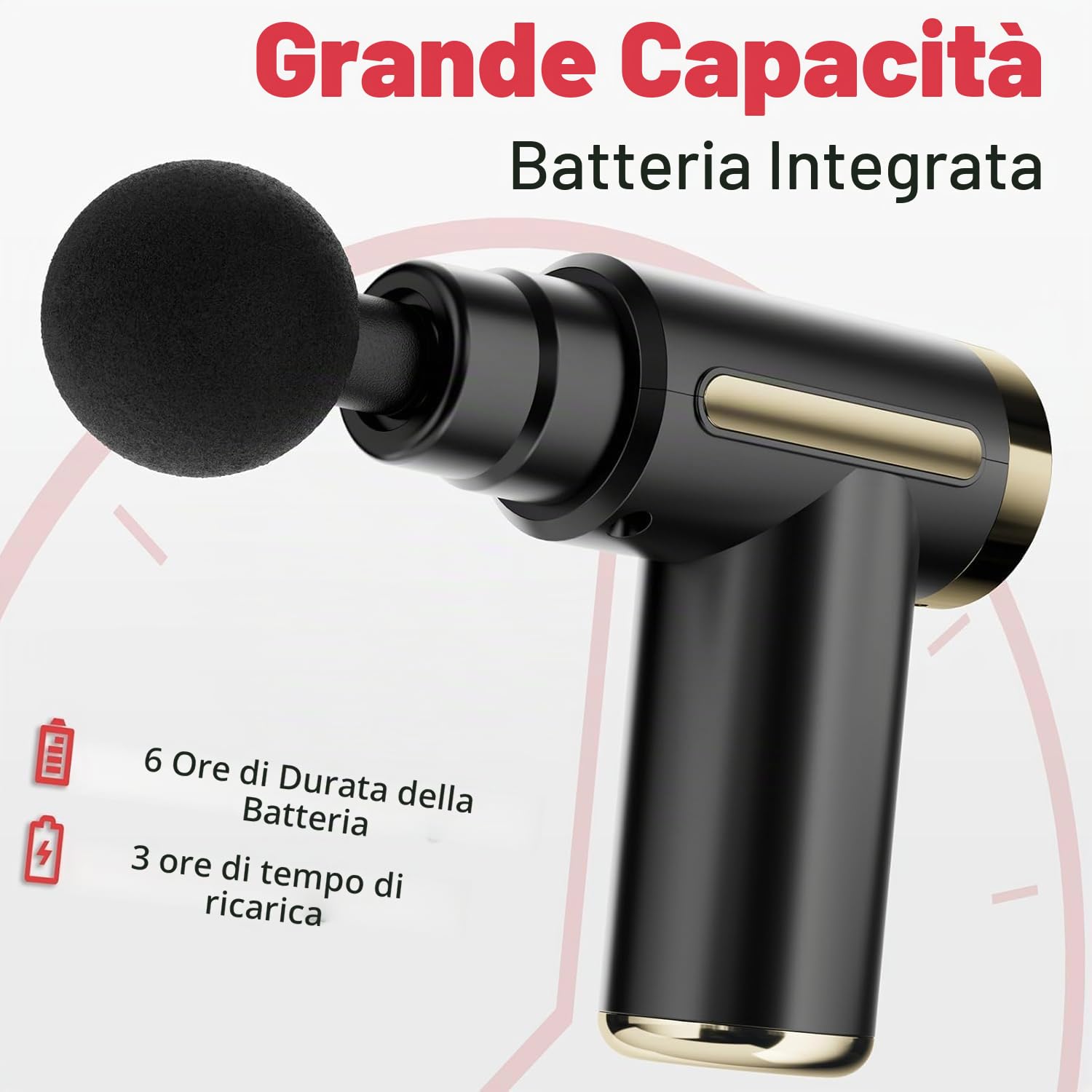 Pistola Massaggio Muscolare Mini Cotsoco Massaggiatore Muscolare Ultraleggera Regolazione a un Pulsante 6 Velocità Massaggiatore per Tessuti Profondi