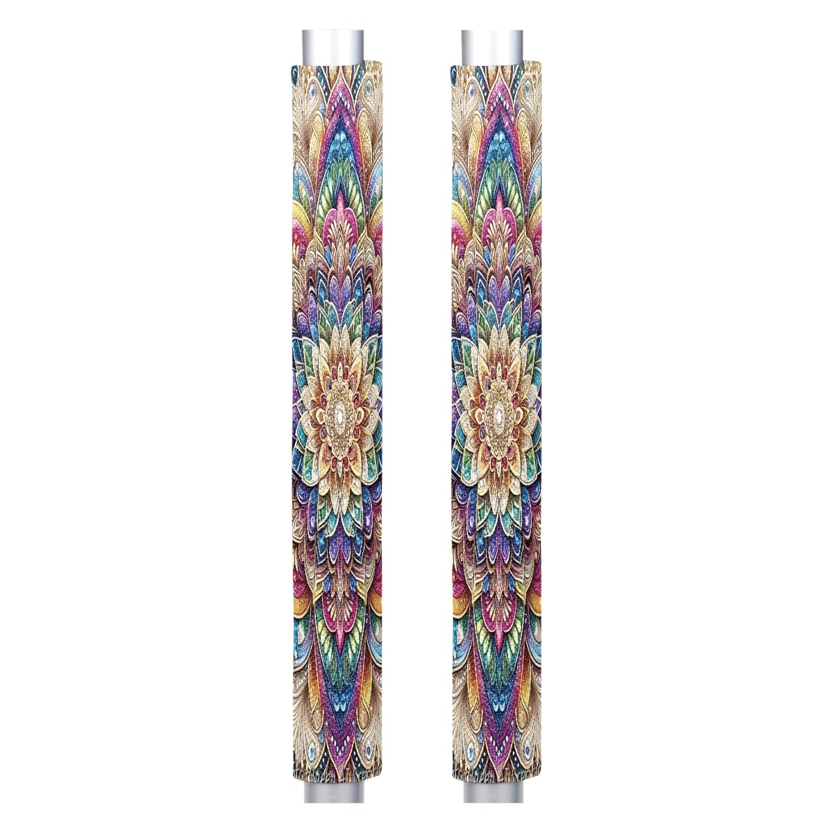 Refrigerator Door Handle Covers Set of 2 Flower Mandala Bohemia Washable Fridge Dishwasher Mocrowave Oven Stove Decor Protector Handle Cover Keep Kitchen Appliance Clean from Food Stains Decorate