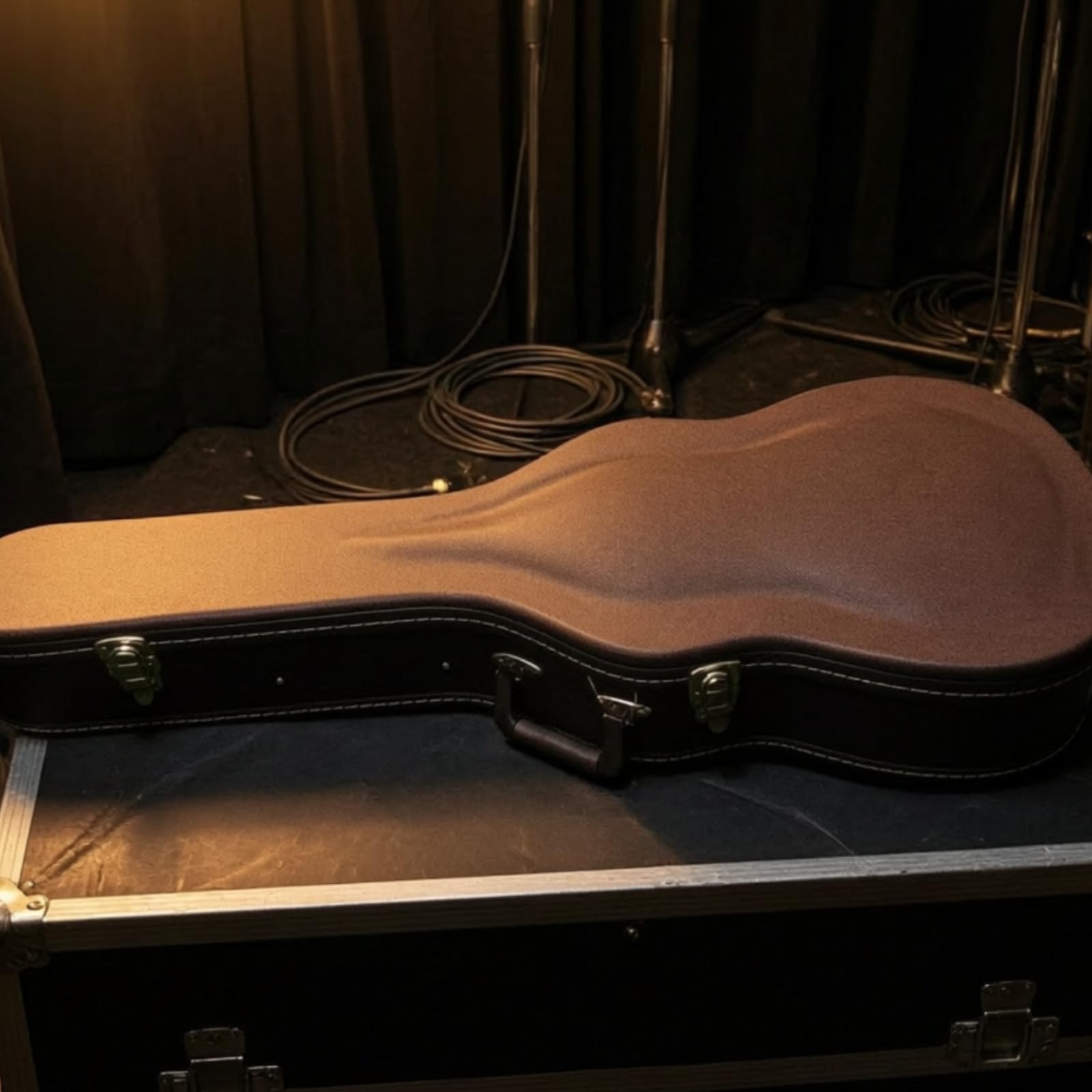 TISHITA Custodia Rigida Chitarra Acustica Custodia Custodia per Chitarra Valigia Custodia Sagomata in Legno E PU con Rivestimento Soffice Antiabrasione E
