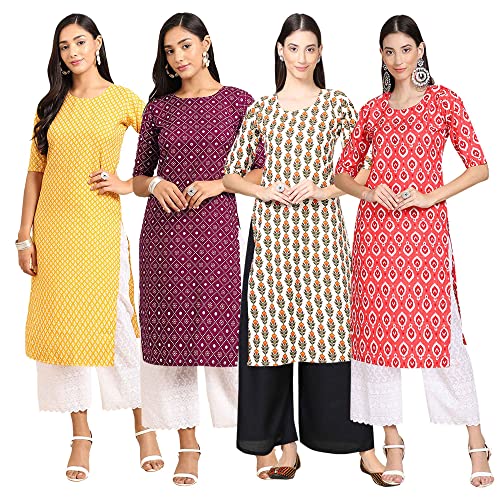Image of Pinkmint Women's Crepe Digital Print Straight Kurta