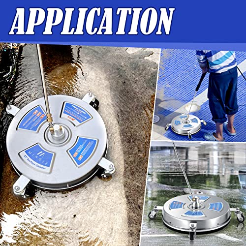 Image of M MINGLE 17'' Pressure Washer Surface Cleaner for Patios and Sidewalks | Driveway Pressure Washer Attachments with 2 Power Washer Replacement Wands, 1 /4 inch Quick Connect, 4000 PSI