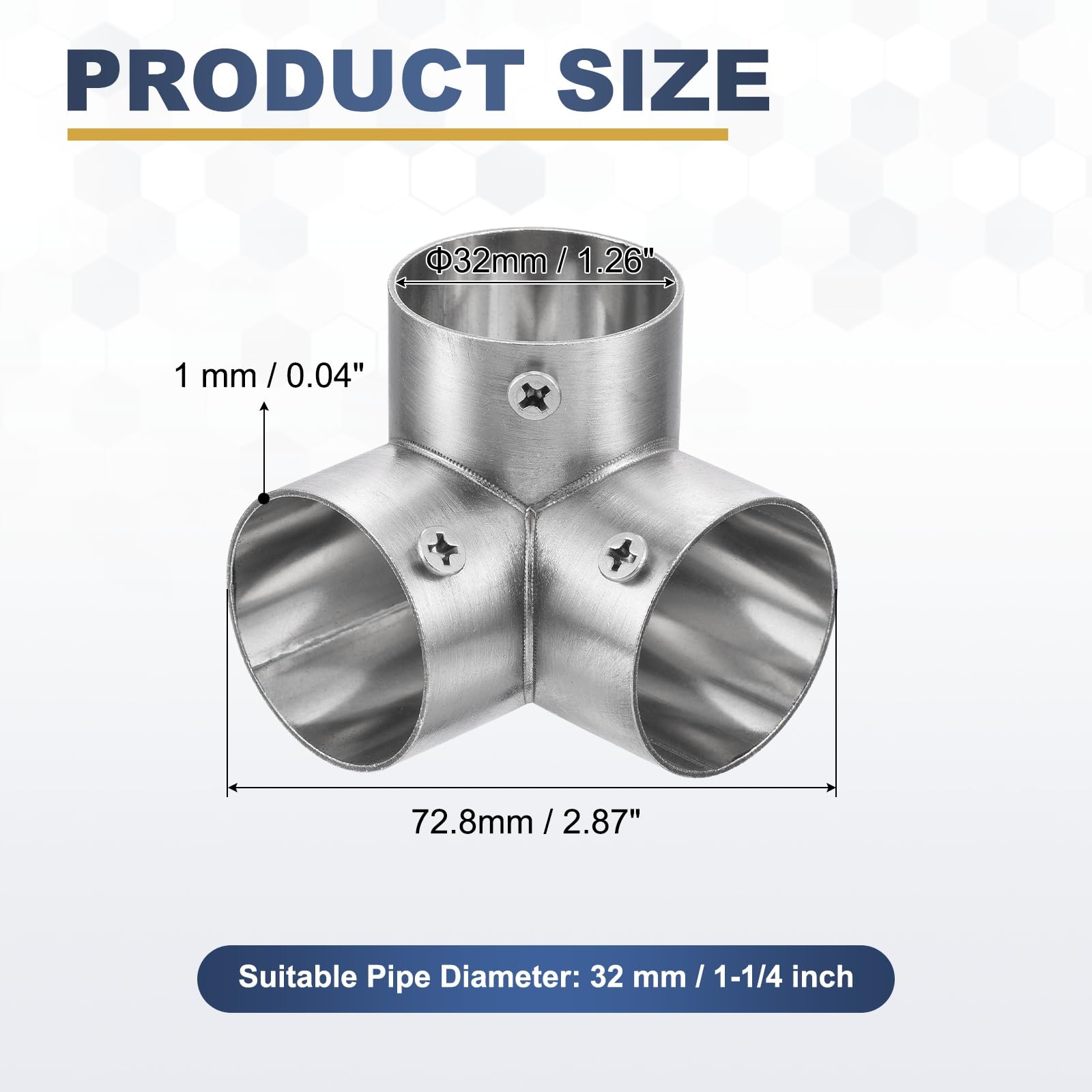 QUARKZMAN 5Pcs Morsetti Per Rotaia Terminale -/4 "Acciaio Inossidabile 90 Gradi Angolo Retto Connettore Strutturale Per Tubi Morsetto A 3 Vie Per Recinzione A Catena Adatto Per Tubi OD