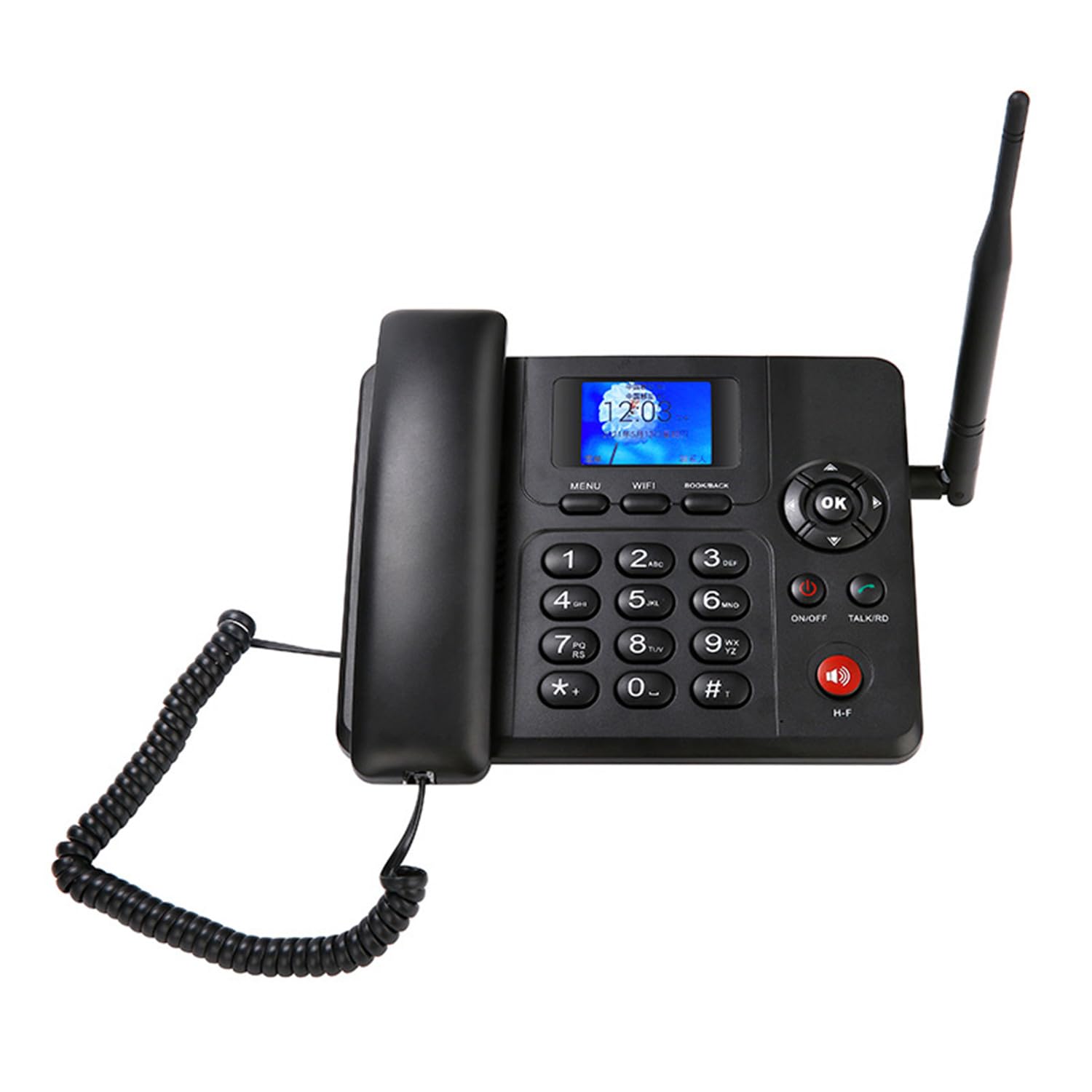 ETS-2277 Téléphone Fixe sans Fil 4G Emplacement pour Carte SIM Prend en Charge 2G 3G WiFi Radio FM SMS Enregistrement Mains la Maison et Le Bureau