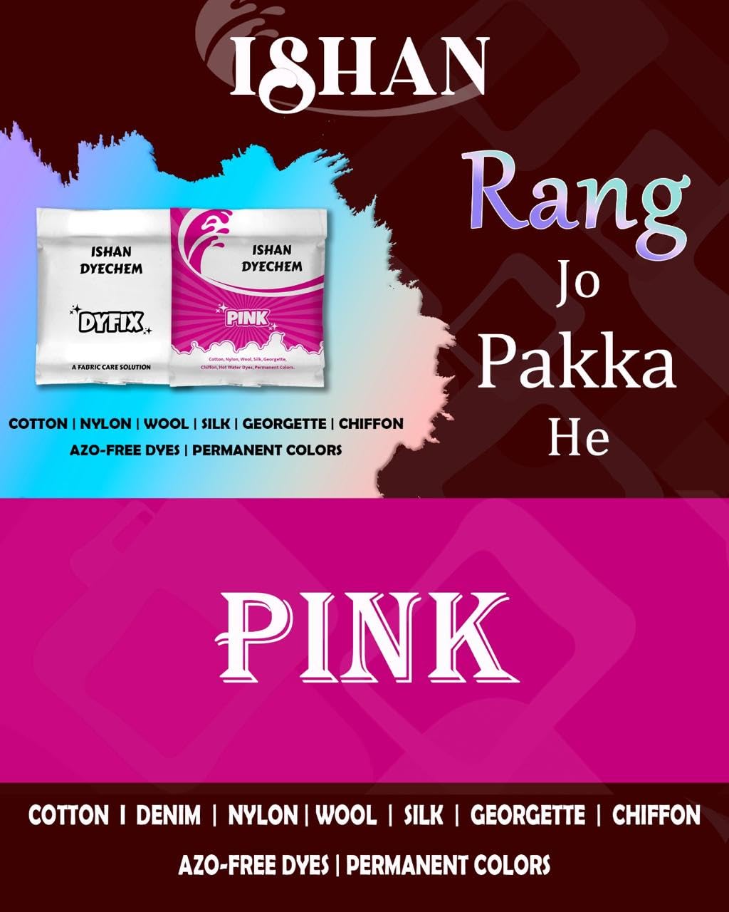 Pink Fabric Dye with Dyfix Fixing Solution 51 | For All Fabric Types, Includes Dyfix Sachets, Bright Permanent Colour, Hot Water Dyeing, Easy 6-Step Process-image-37