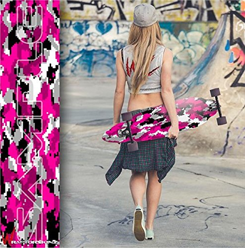 WraptorCamo Digital Camo Hot Pink - Decal Style Vinyl Wrap Skin fits Longboard Skateboards up to 10