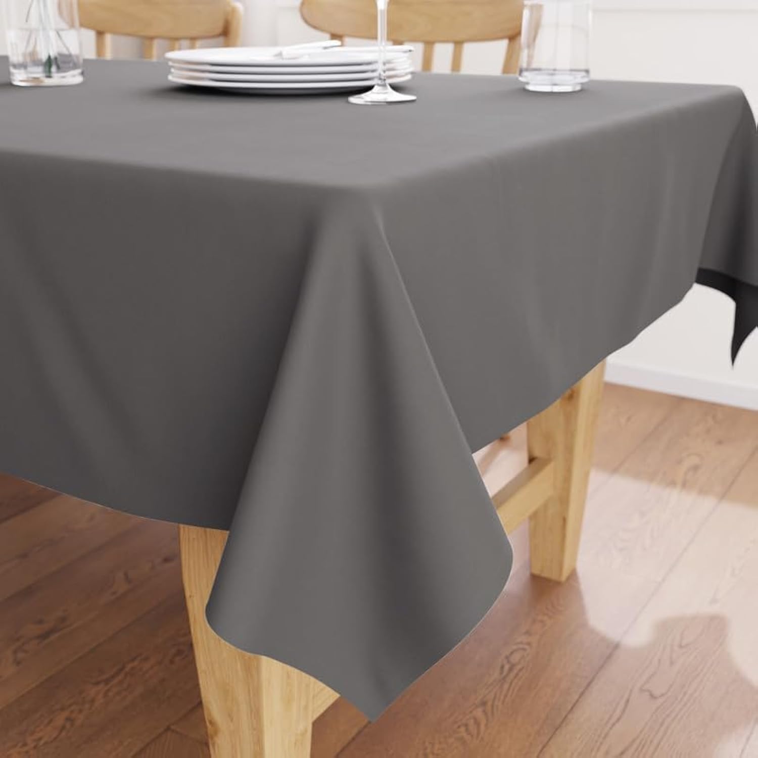 Encasa Homes Tablecloth (7.5 feet Long) for 4 to 6 Seater Large Centre Dining Table/Grey/Cotton Canvas Fabric, Mercerised,Rectangular-Pack of 1 (B078V6N47W) Amazon Price History, Amazon Price Tracker