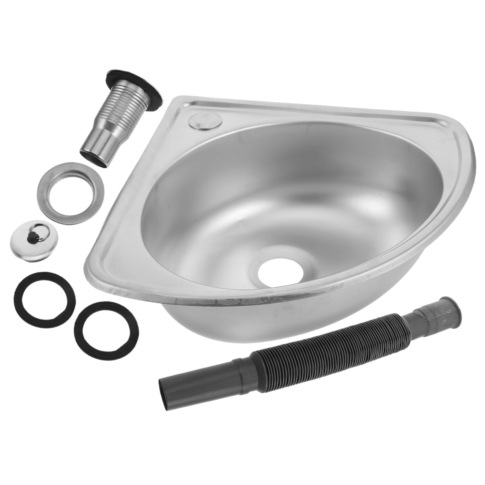 Fregadero de Esquina y Diseño Ahorrador de Espacio de Acero Inoxidable para Autocaravana Material Resistente Lavabo Simple y Pequeño Adecuado para Cocinas Varios estilos