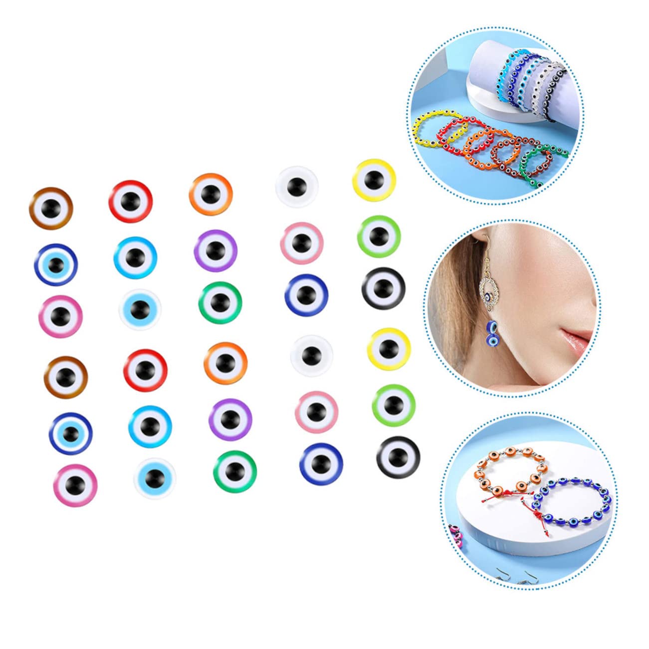 DOITOOL 3 Cajas Kit de Compartimentos de Cuentas de Ojo Turco para Manualidades Abalorios DIY para Pulseras Collares y Accesorios de Joyería Artesanal