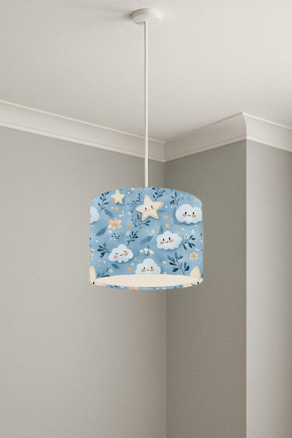 Dreamy Cloud Stars lightshade – 20 x 18.5cm Ceiling Drum Shade | A194A6