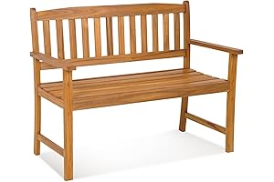 Tangkula Outdoor Acacia Wood Bench: Comfort and Durability for Your Outdoor Haven