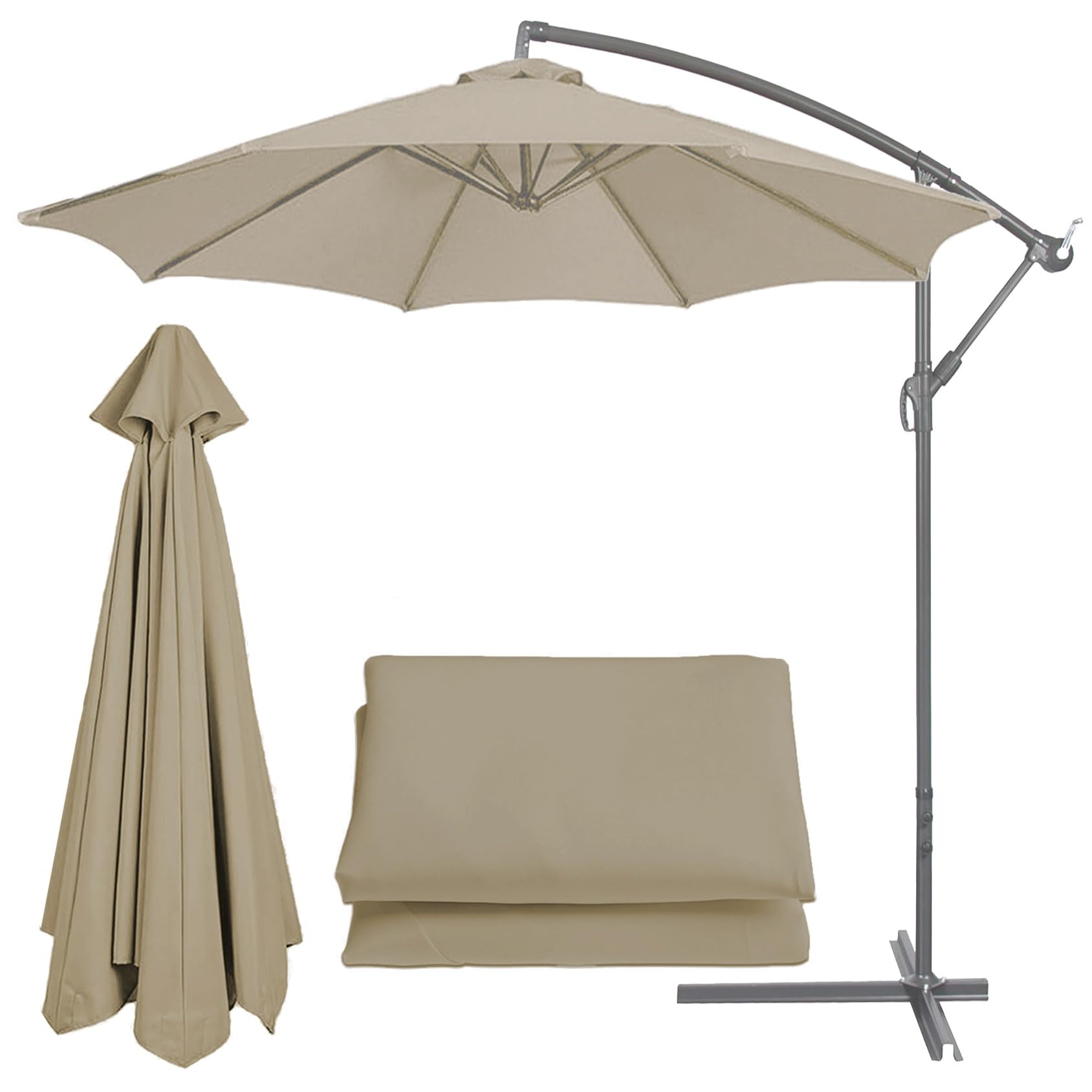 Replacement Parasol 6/8 Ribs Garden Patio Umbrella Fabric Canopy Cover - For Garden Patio Yard Beach Pool Market Table (2M/2.7M/3M) (Color : Top color, Size : 6 ribs-2m(6.5ft)) โ image 1