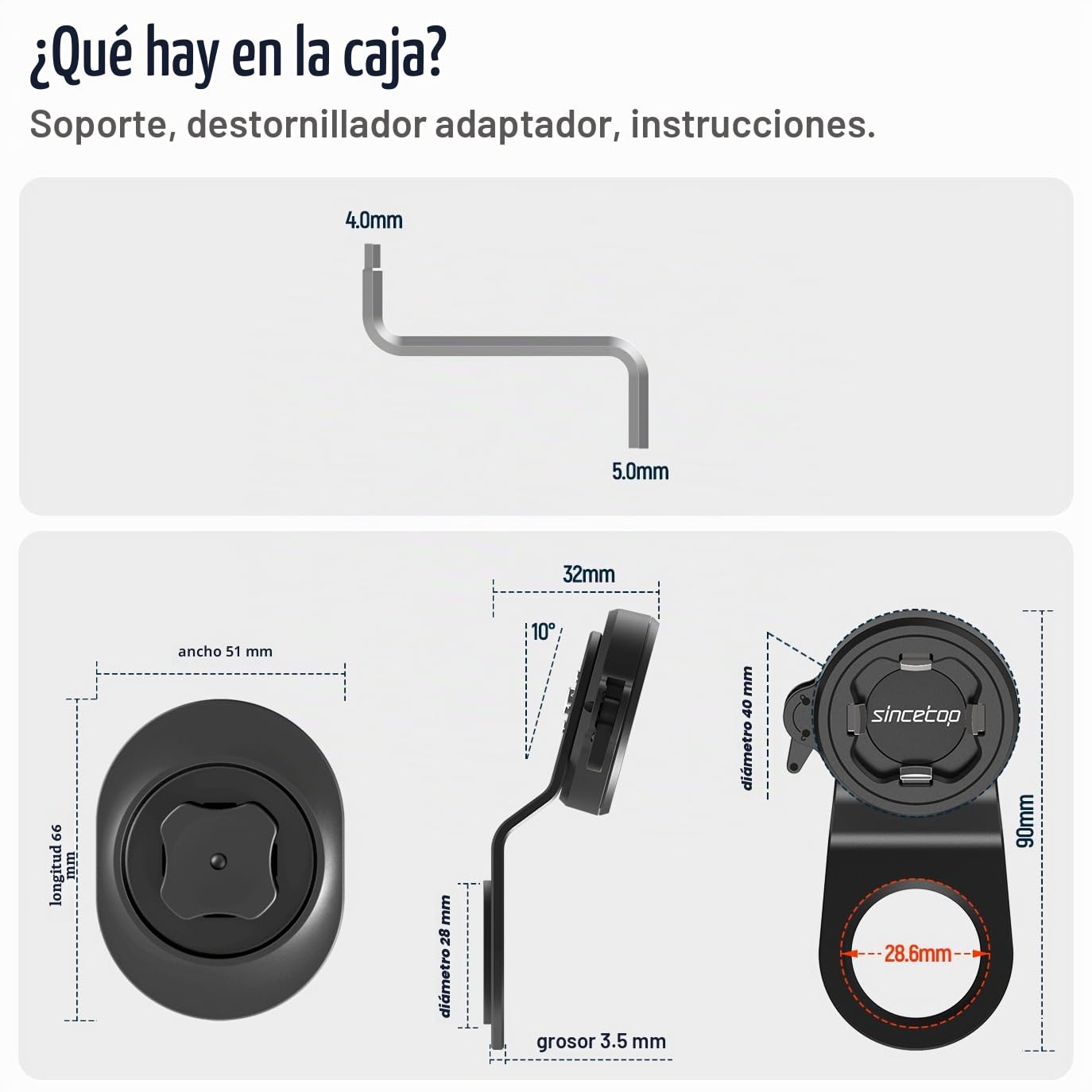 sincetop Soporte movil Bicicleta Potencia,Soporte Teléfono Celular Bici Manillar Bicicleta Montaña,Liberación Rápida Bicicletas Montaña y Carretera【Serie C-2da Gen】