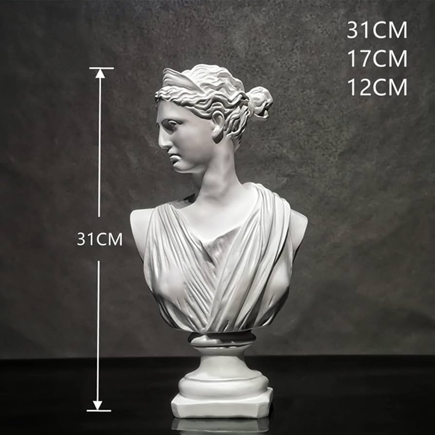 Amazon.co.jp: 石膏像 月の女神 アルテミス 置物 インテリア 練習用