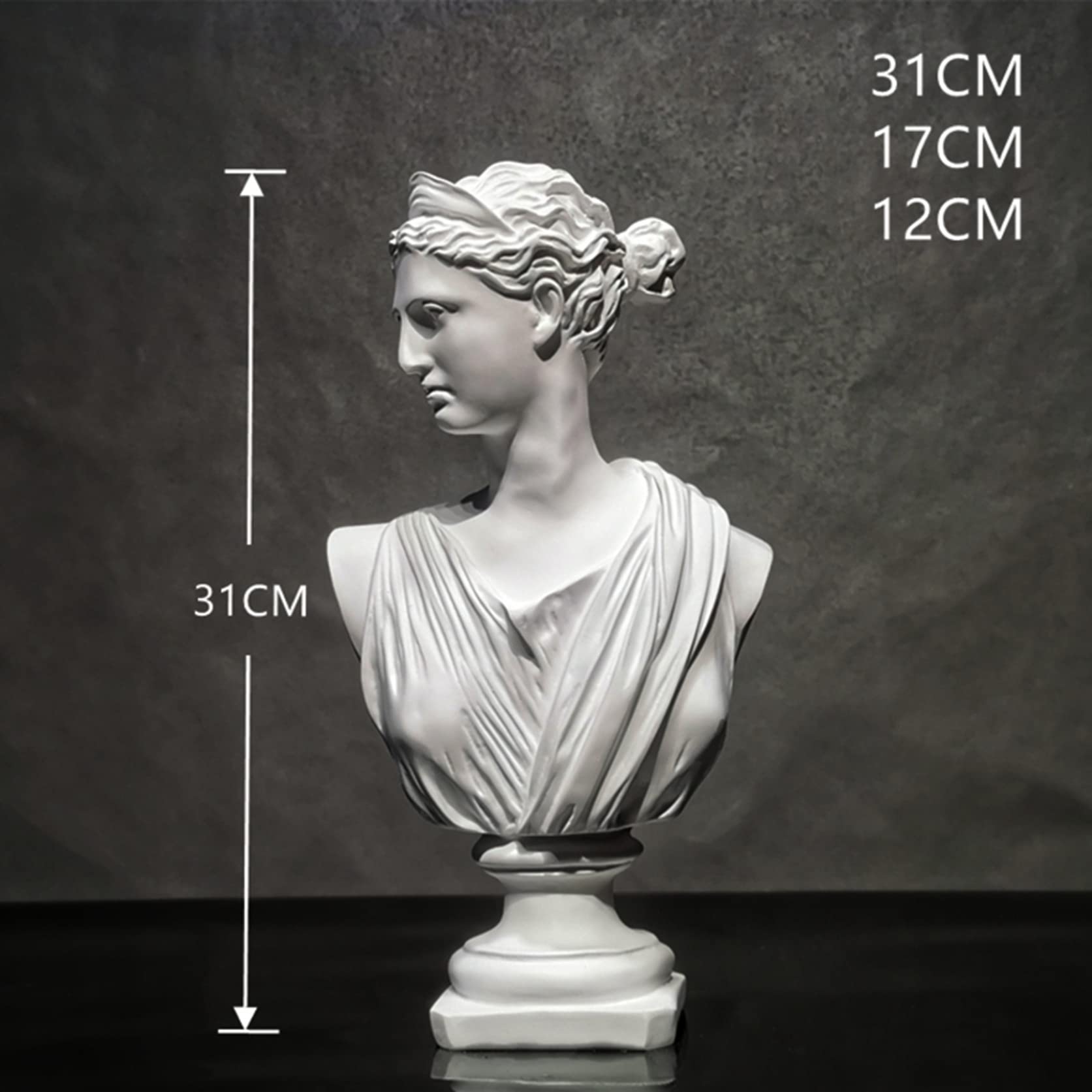 Amazon.co.jp: 石膏像 月の女神 アルテミス 置物 インテリア 練習用