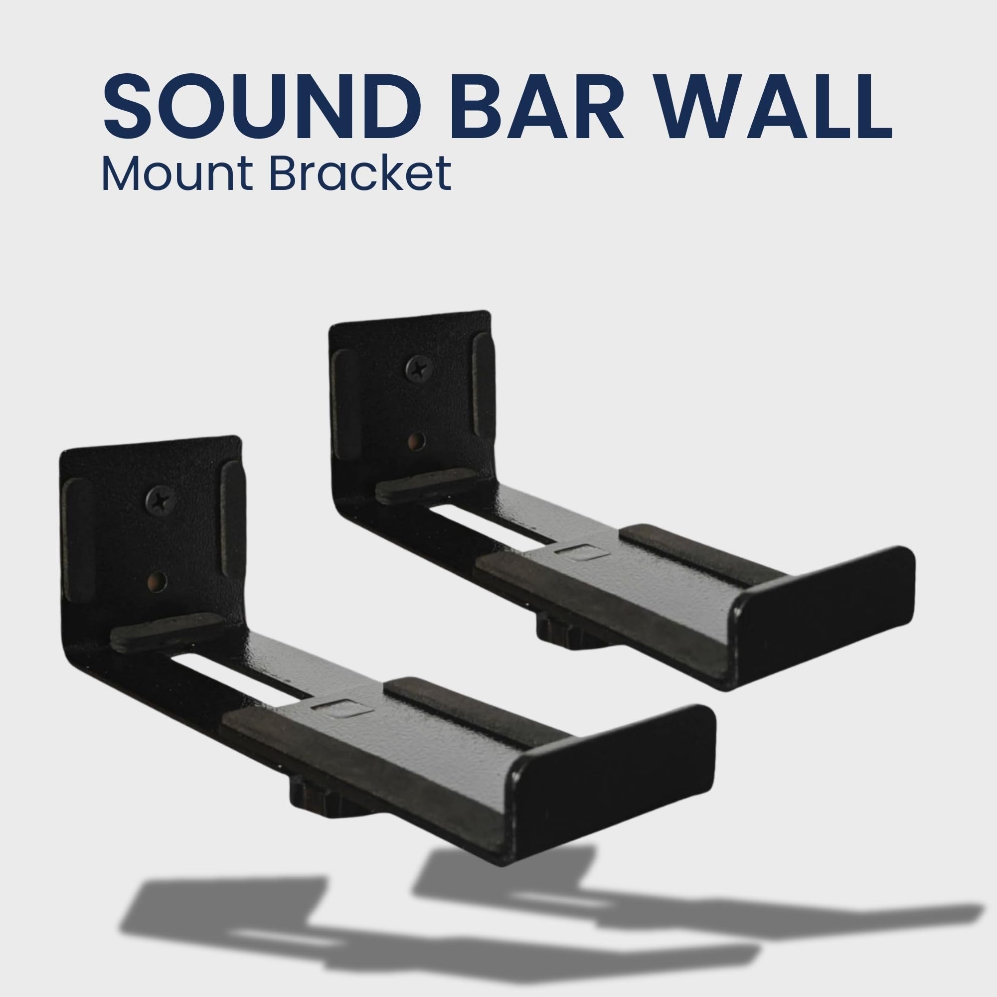 Sound Bar Wall Mount Bracket, Dual Bracket, Holds up to 15 kg, Depth Adjustable for Home, Office, Shop Hanger (Black) — Amazon image 4