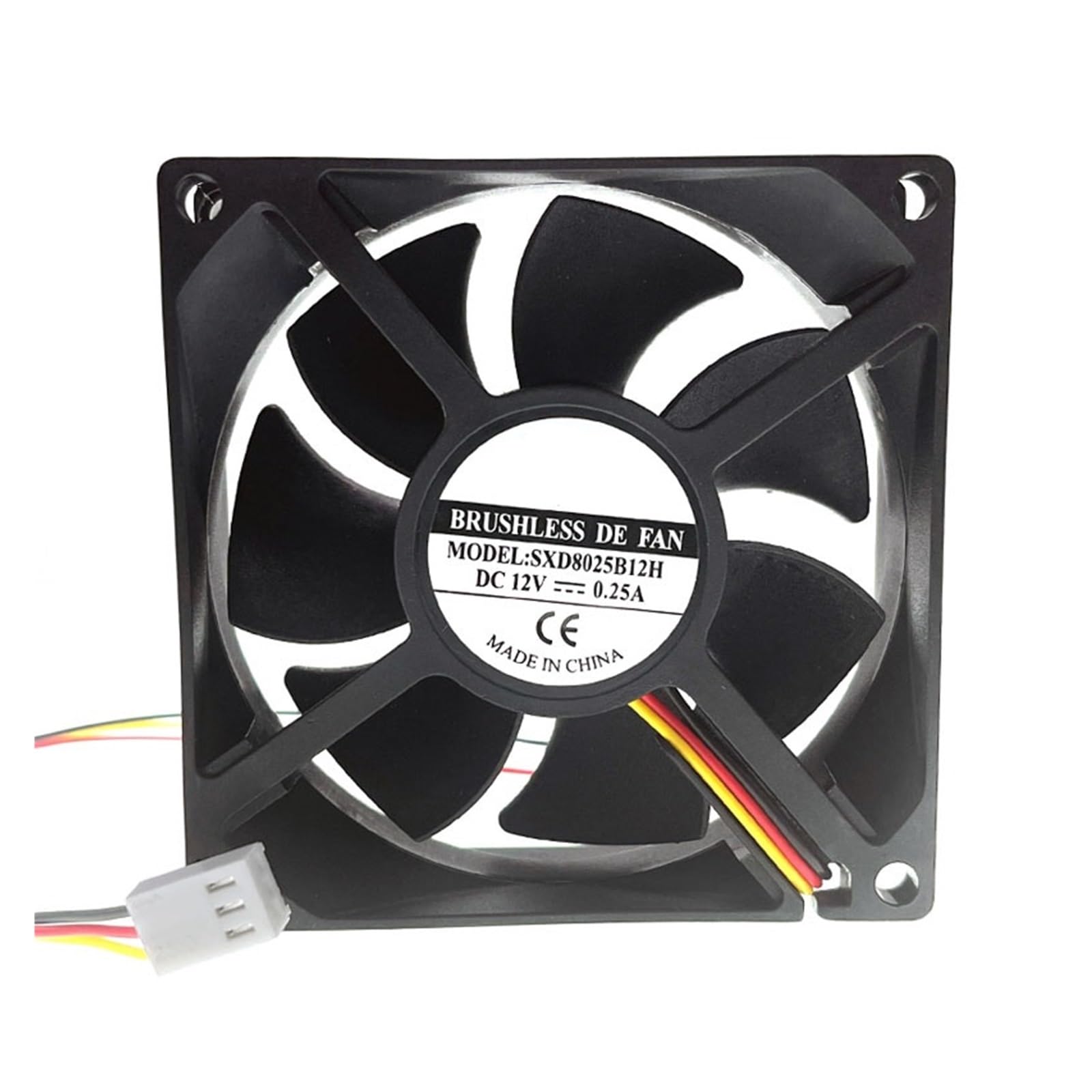 TYHUJKKL 80mm 12V Dual Ball Bearing Computer PC Cooling Fan,80X80X25mm 8025 0.27A 4000RPM 3 Wire 3-P 3pin