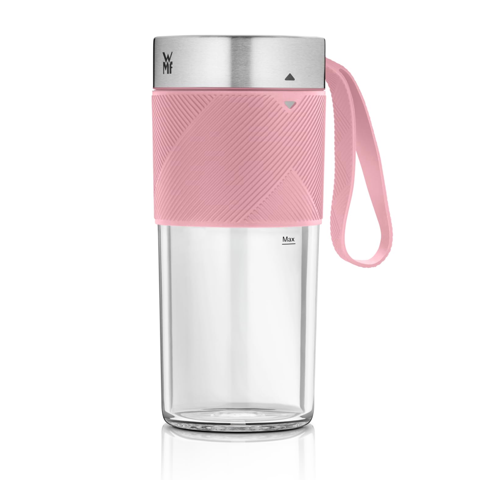 WMF Küchenminis Mix on the Go 300 ml, Mini Mixer to Go, USB Mixer Smoothie Maker, aufladbarer Personal Blender, tragbarer Mixer für Smoothies, Shakes, pink