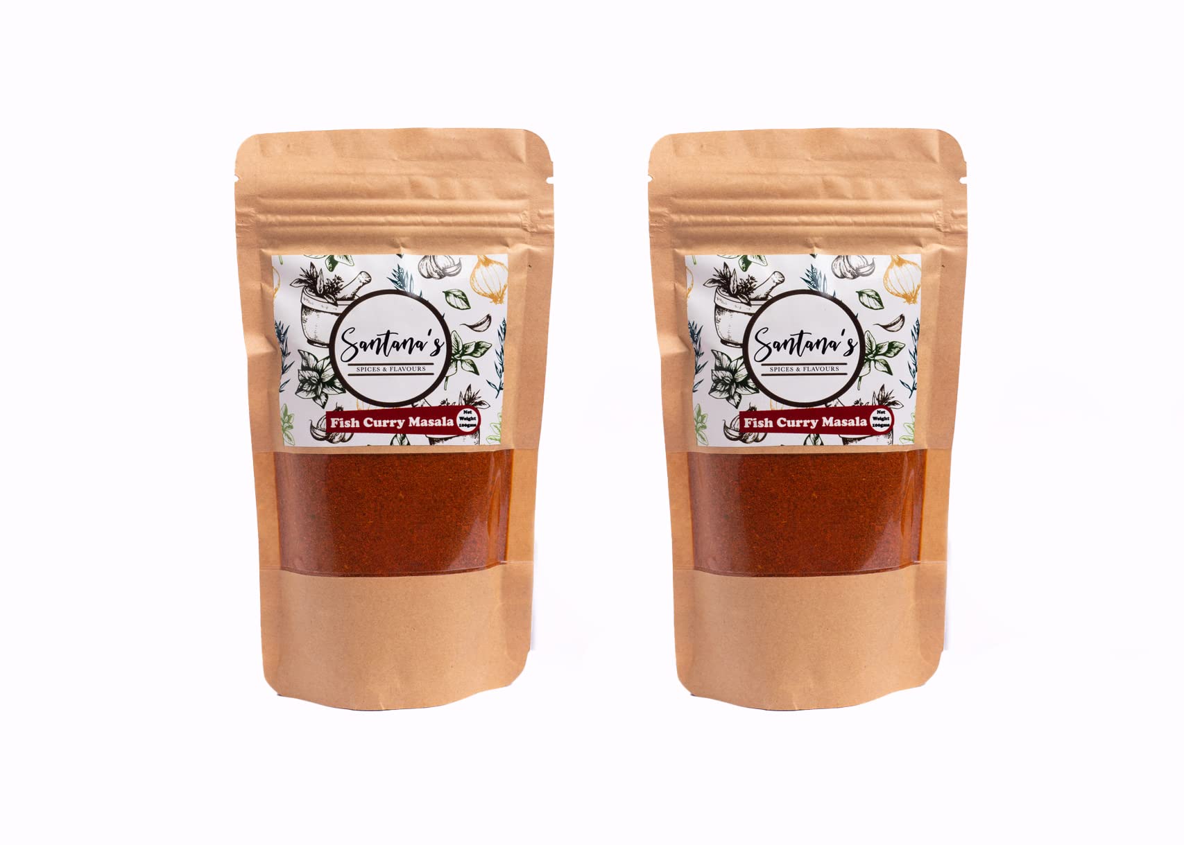 Santana's Goan Fish Curry Masala | Cooking Masala 3-Step Cook Under 20 Minutes Ready To Cook Instant Food Meals Pack Of 2 x 100g