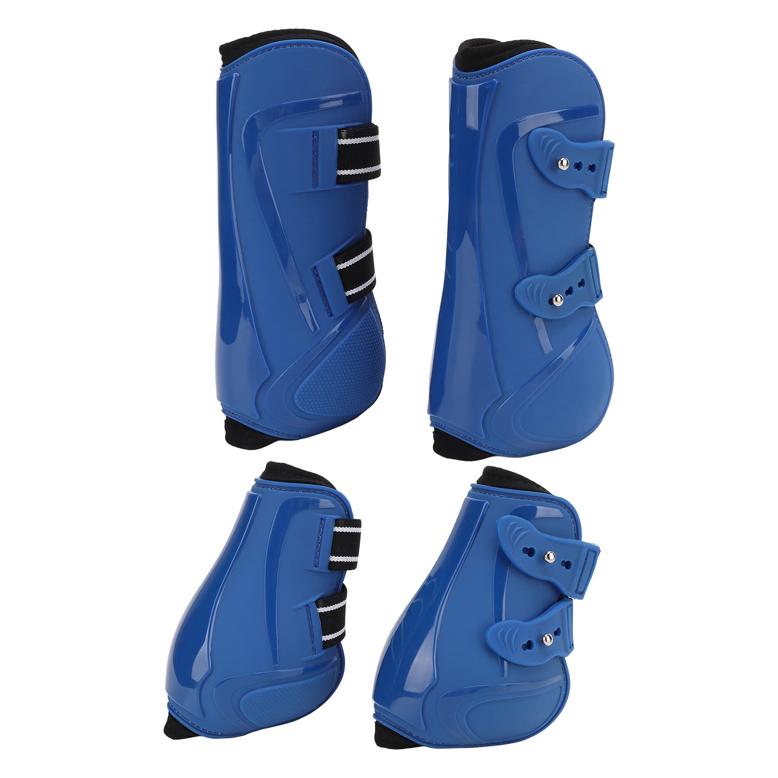 Tnfeeon Stivali per Tendini per Guscio in PU con Fodera in Neoprene Stivali Sportivi per Protezione Leggera per Le Gambe Anteriori e Posteriori con Cinghie Antiscivolo per Allenamenti di Guida in