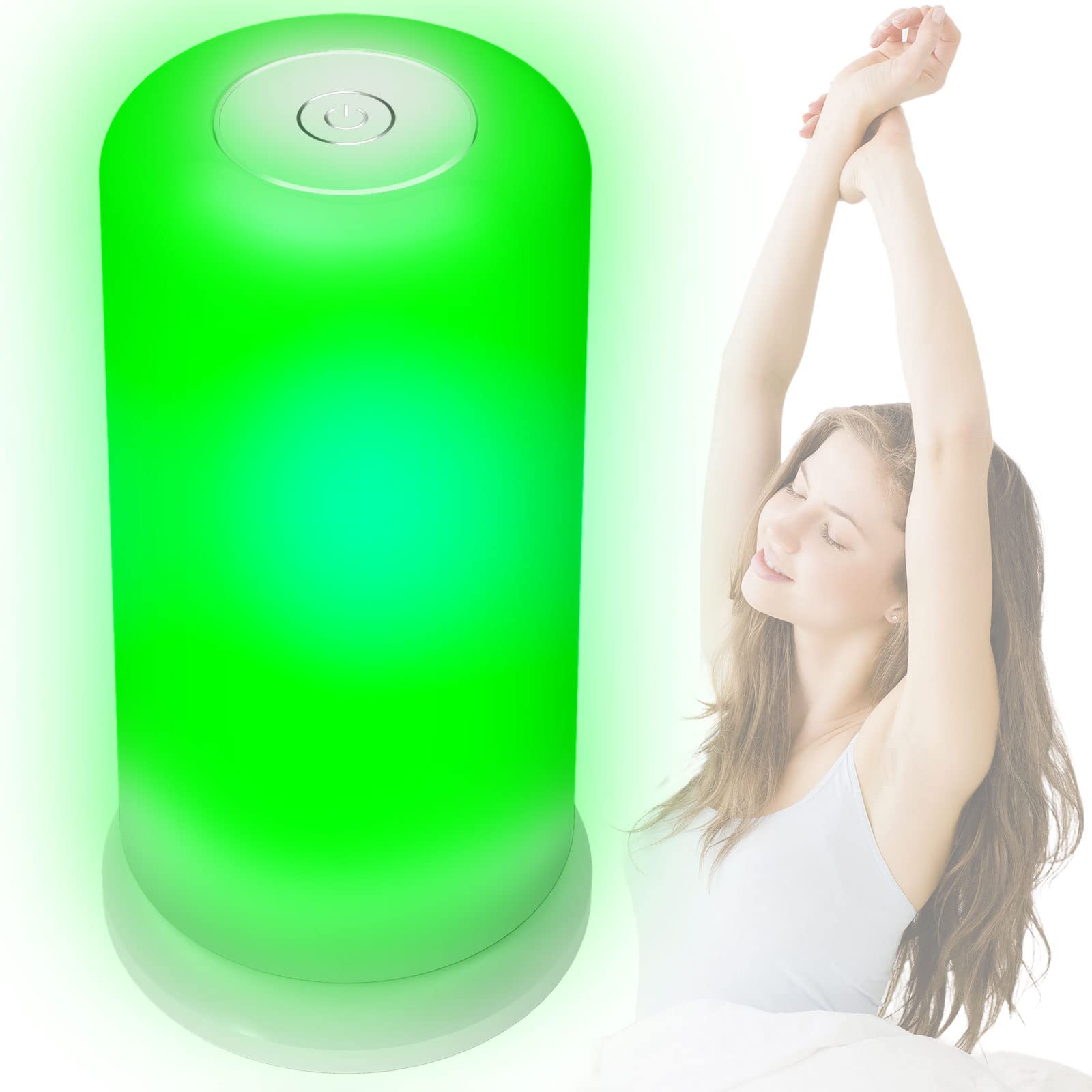 Green & White Light Therapy Lamp for Migraines, Headaches, Insomnia, Anxiety Relief, Light Sensitivity - Soft Mode for Fast Asleep