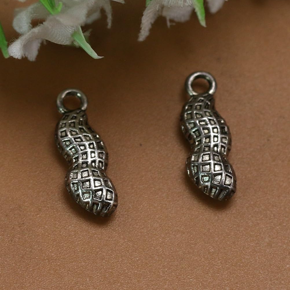 20pcs Alloy Peanut Pendants Diy Jewelry Making Charms Antique Silver Unique Pendant Accessories for Necklaces Bracelets Keychains Scrapbooking and More - Image 5
