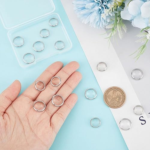 Miniatura 4 de UNICRAFTALE 16 cuentas de 2 tamaños con marco de cuentas de doble agujero, cuentas espaciadoras de 120.551 in, cuentas de metal de acero inoxidable